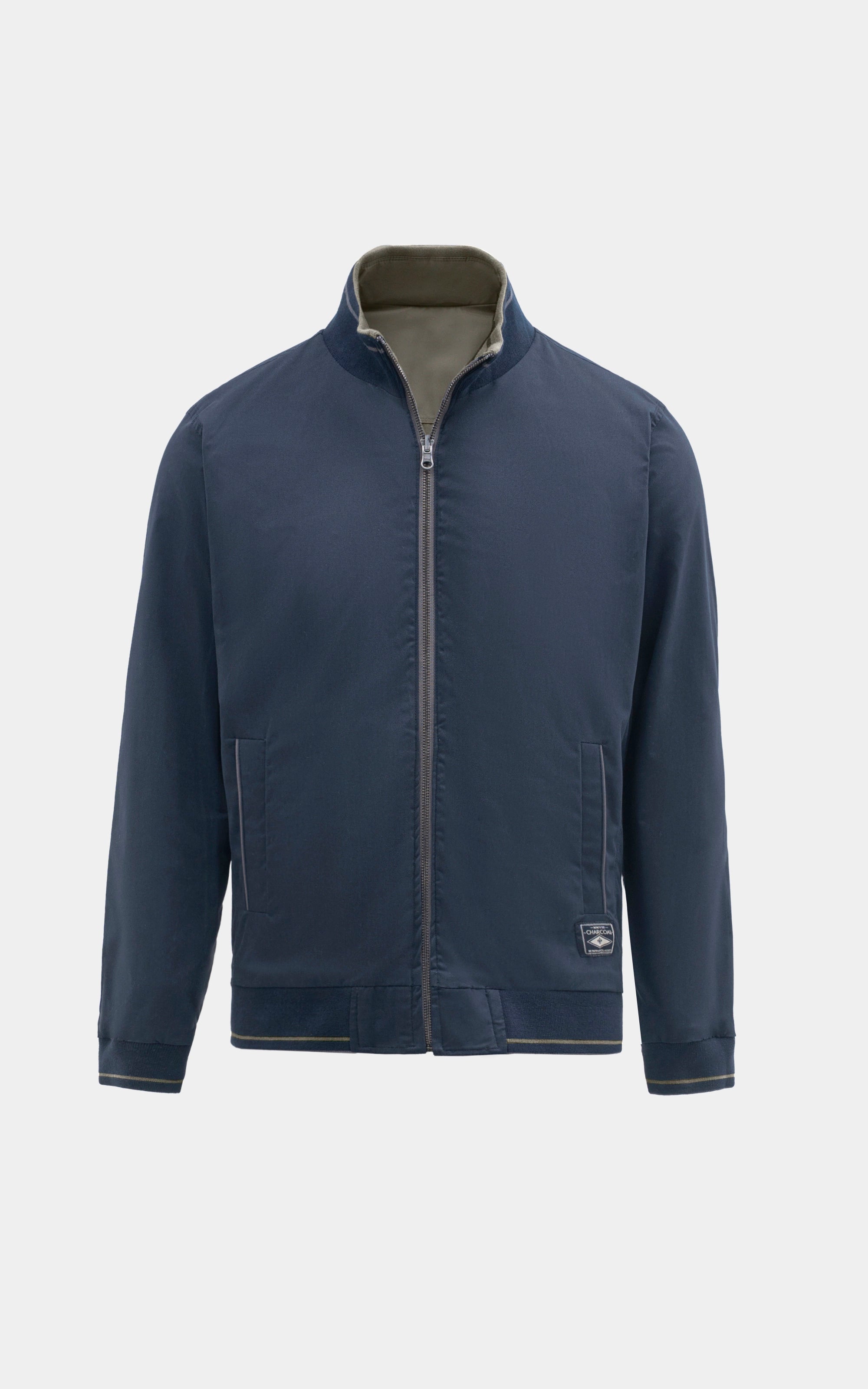 SIM FIT FULLSLEEVE REVERSIBLE  JACKET NAVY GREY