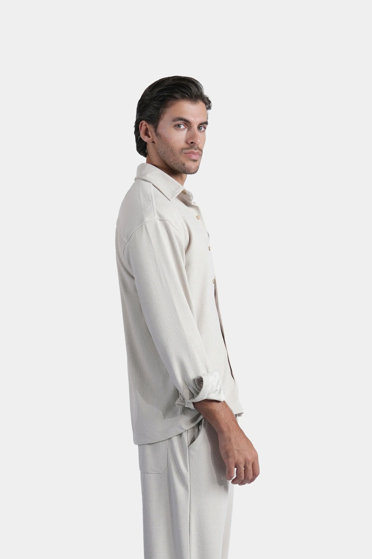 CASUAL SHIRT OVERSIZE FIT STONE
