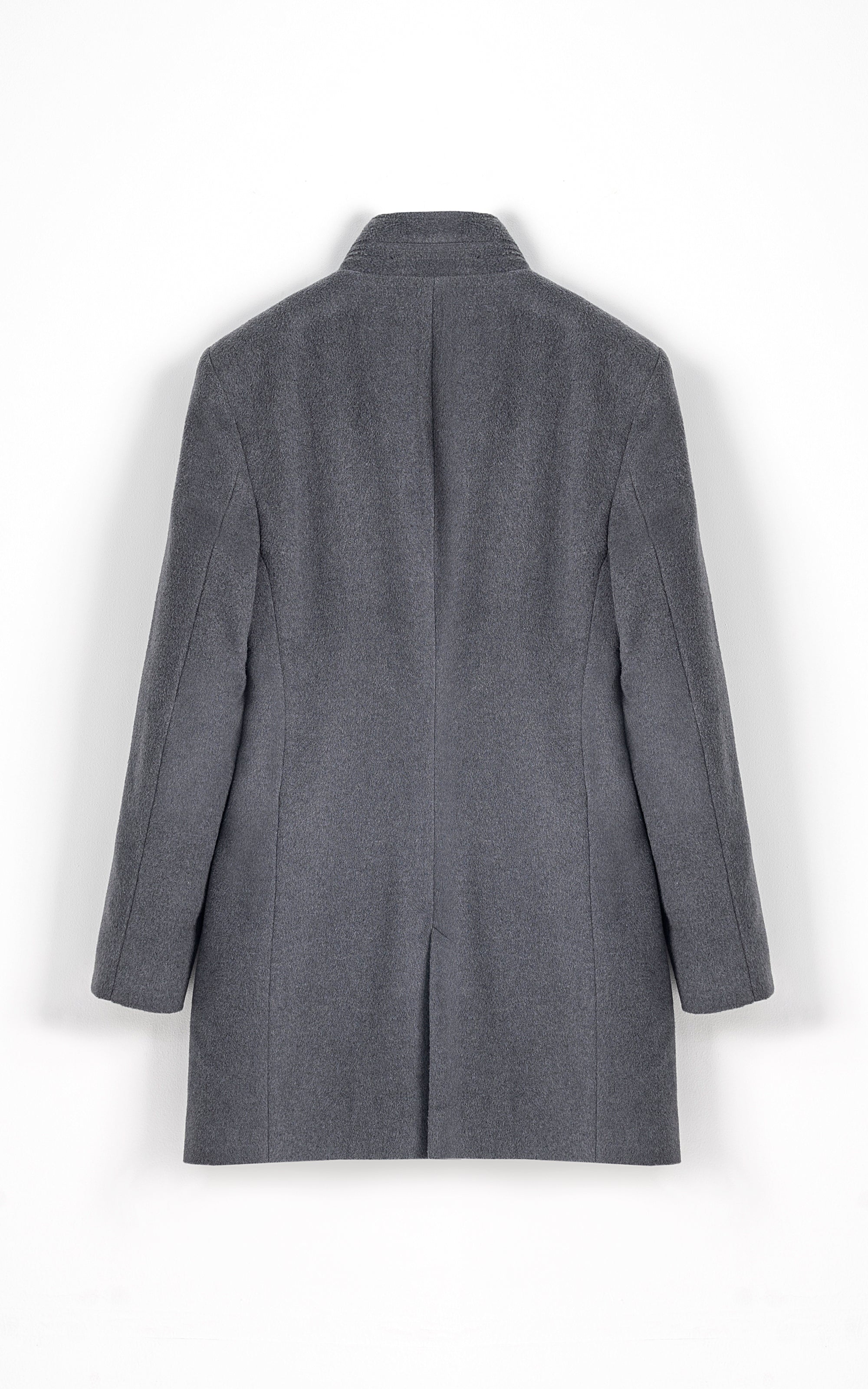 WOOLEN LONG COAT DARK GREY