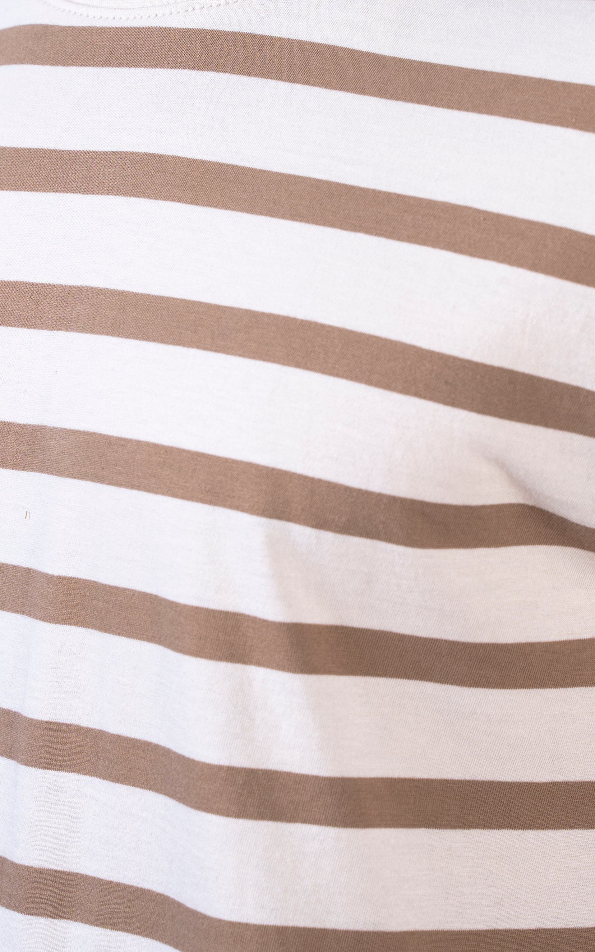 Yarn-dyed striped T-Shirt beige khaki