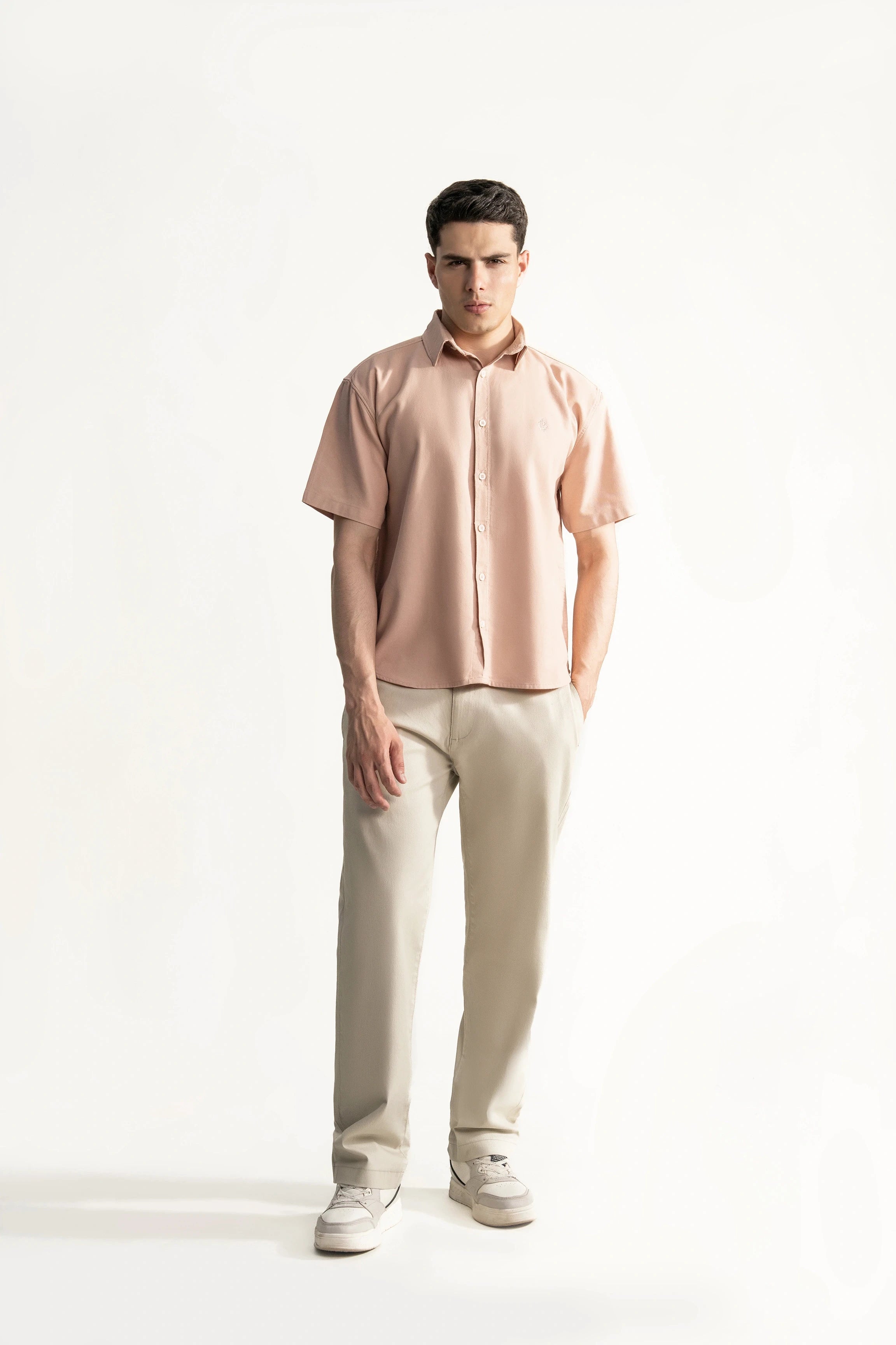 HIDDEN BUTTON DOWN CASUAL SHIRT LIME ORANGE