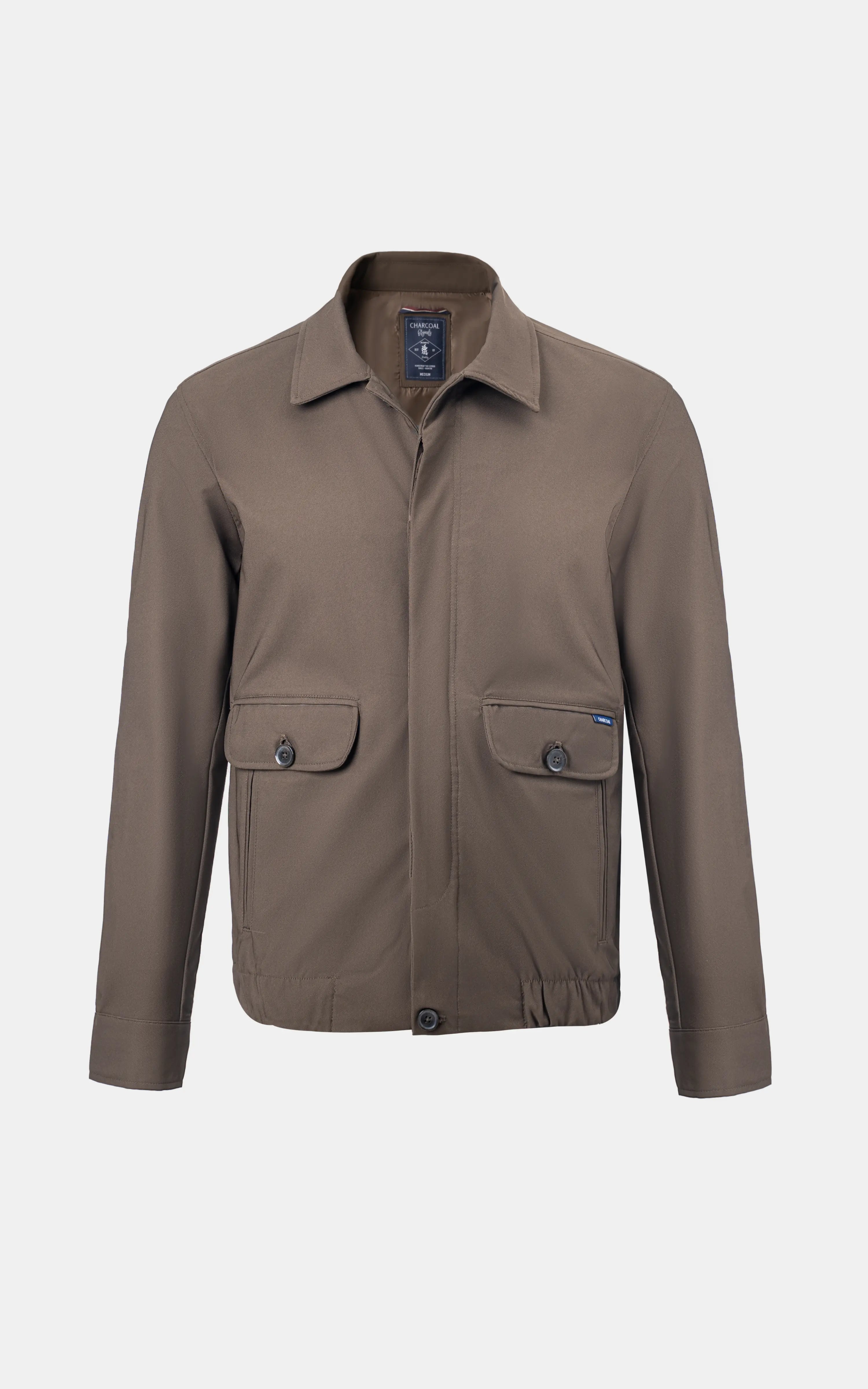 SLIM FIT FULLSLEEVE CLASSIC HARRINGTON JACKET DARK OLIVE
