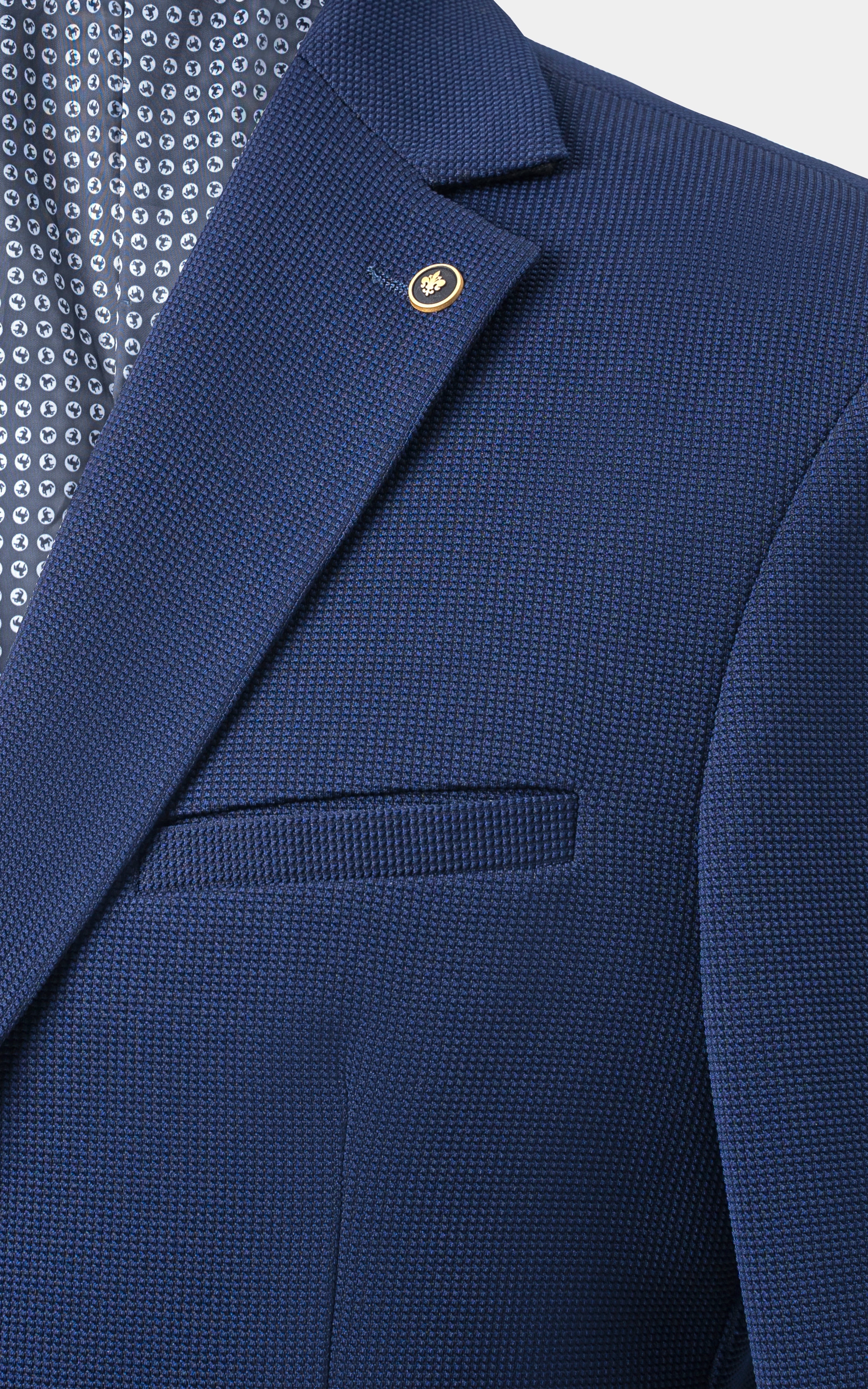 Casual Textured Blazer Navy