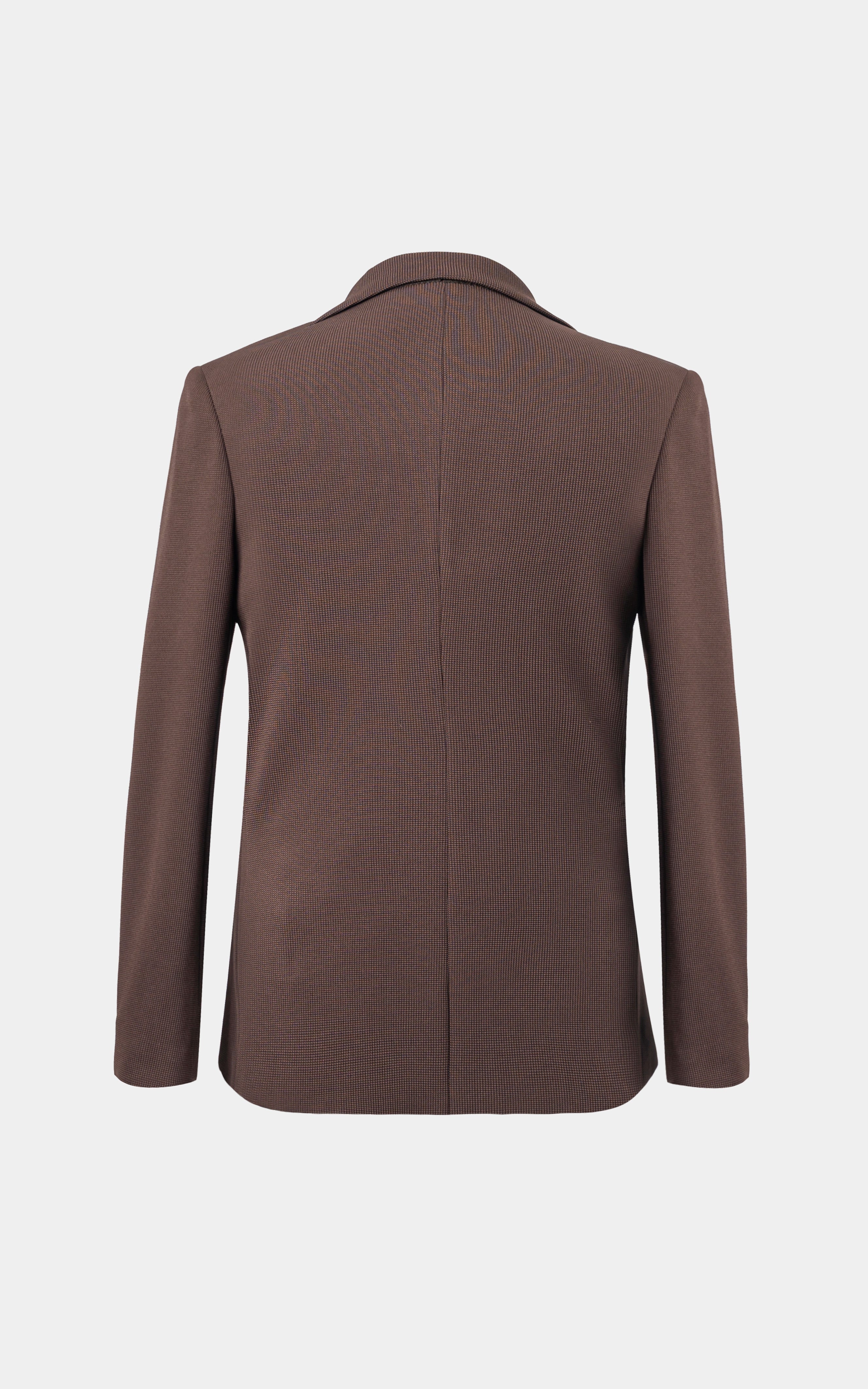 Casual Textured Blazer Brown