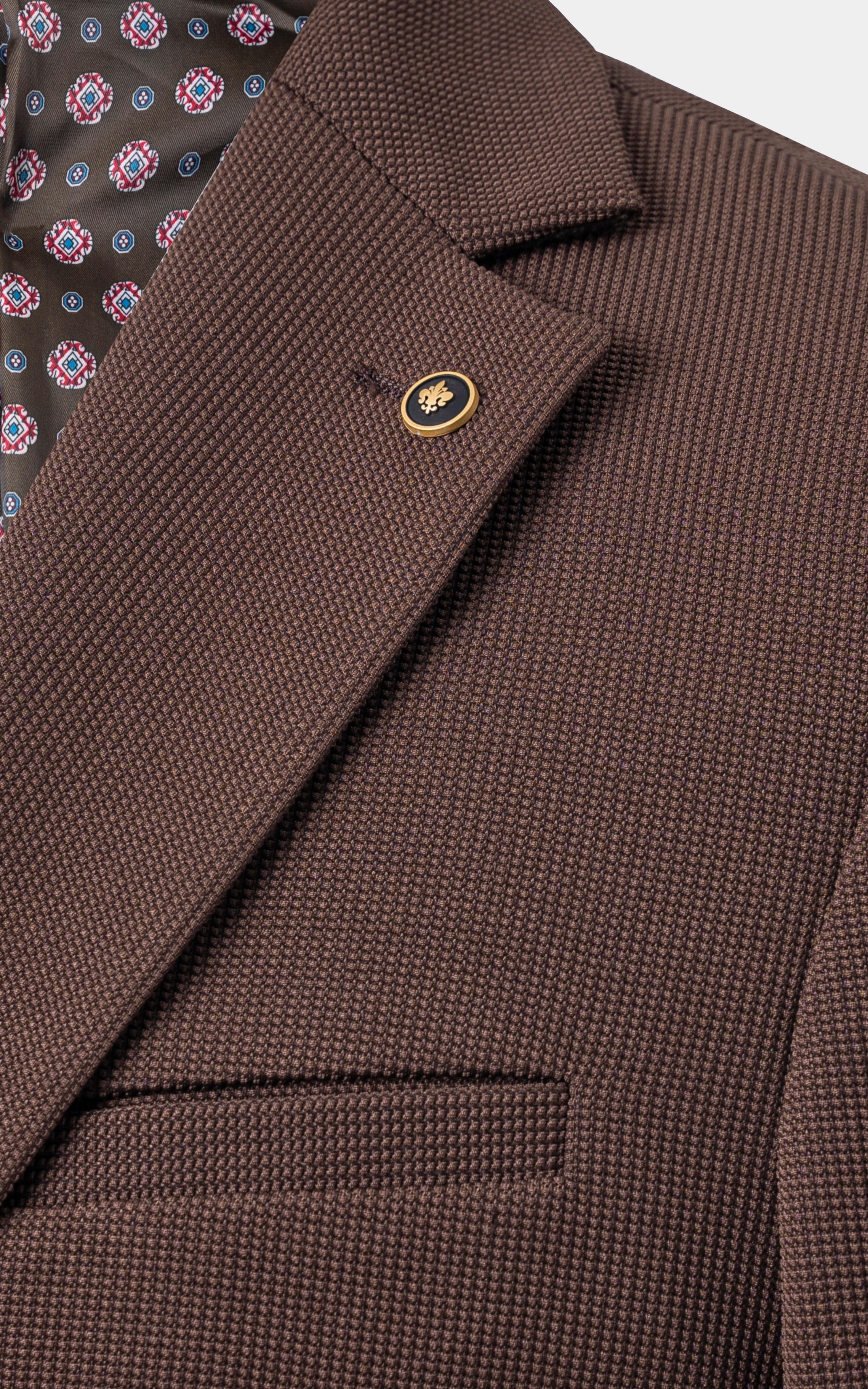 Casual Textured Blazer Brown