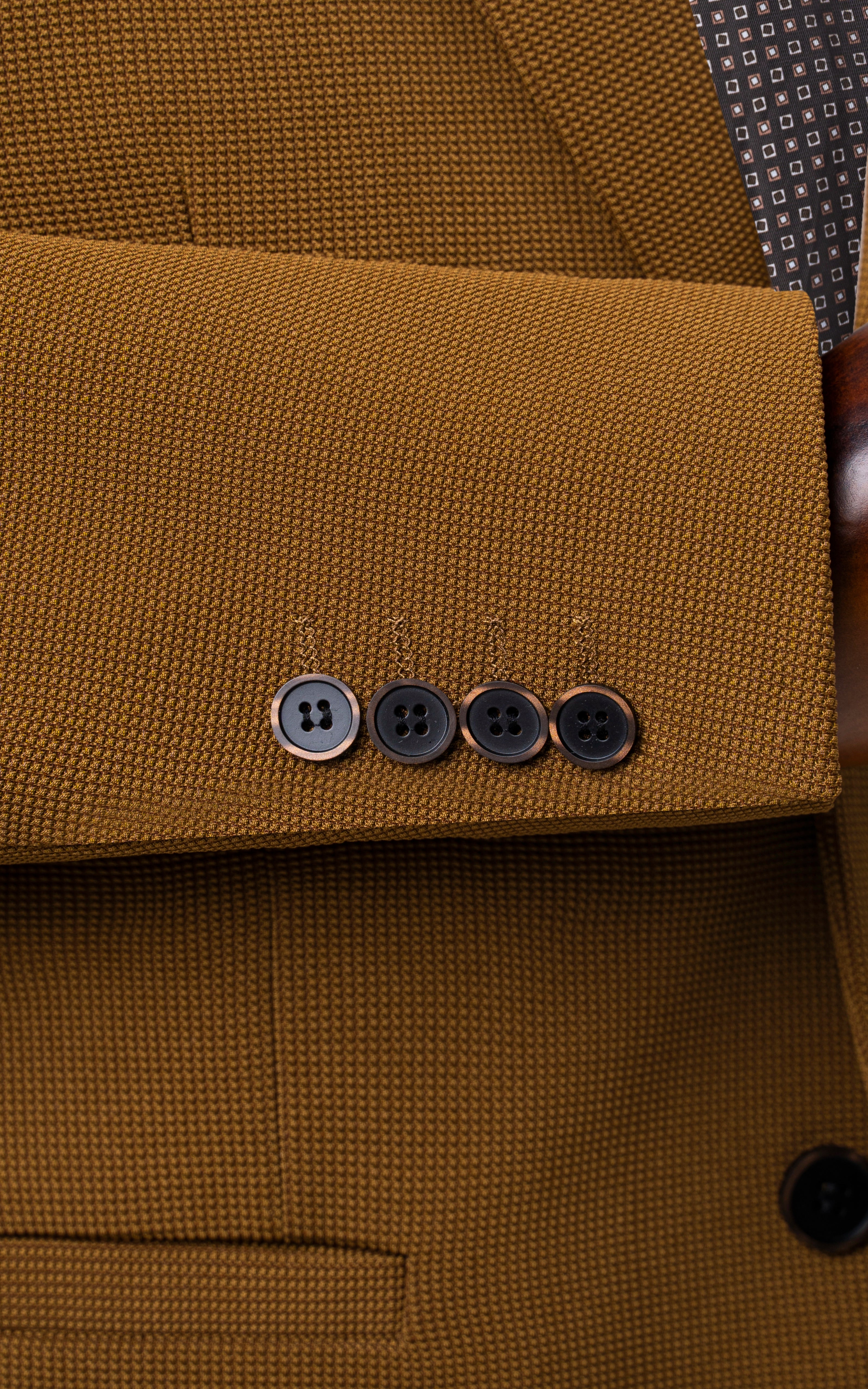 Casual Textured Blazer Mustard