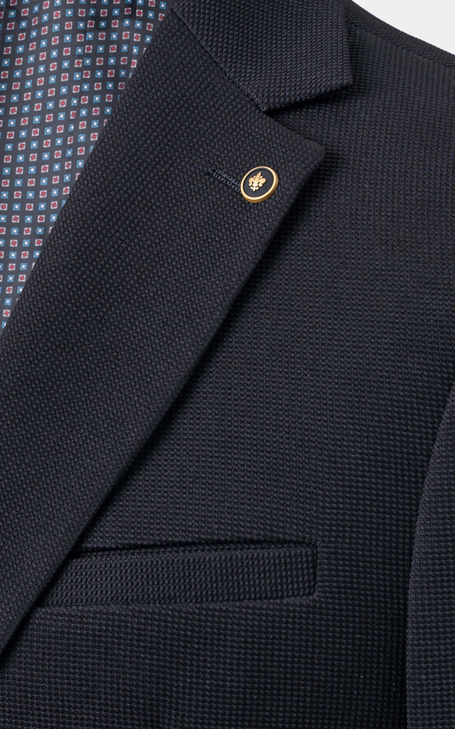 Casual Textured Blazer Black