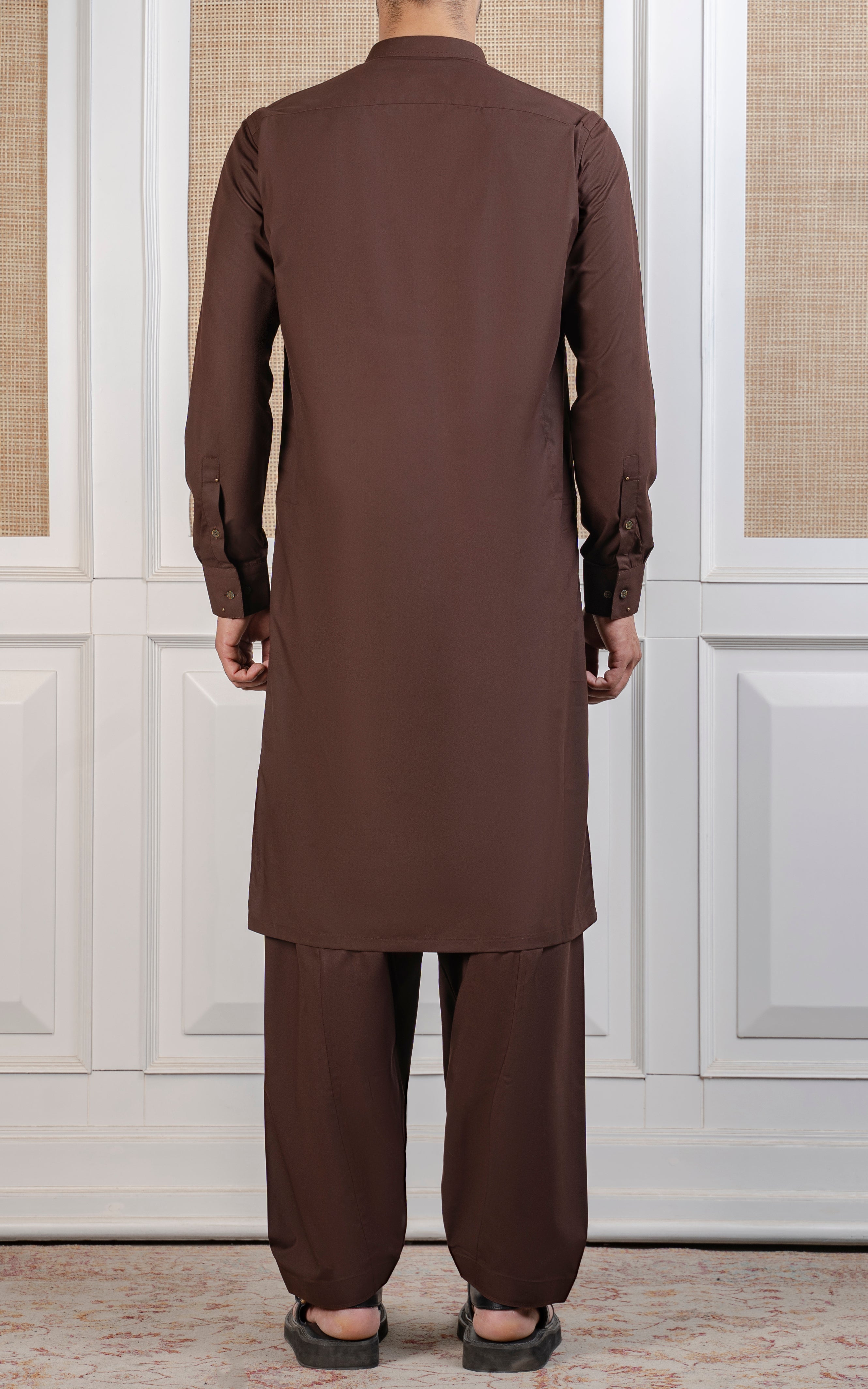 BLENDED KAMEEZ SHALWAR - SIGNATURE COLLECTION DARK BROWN