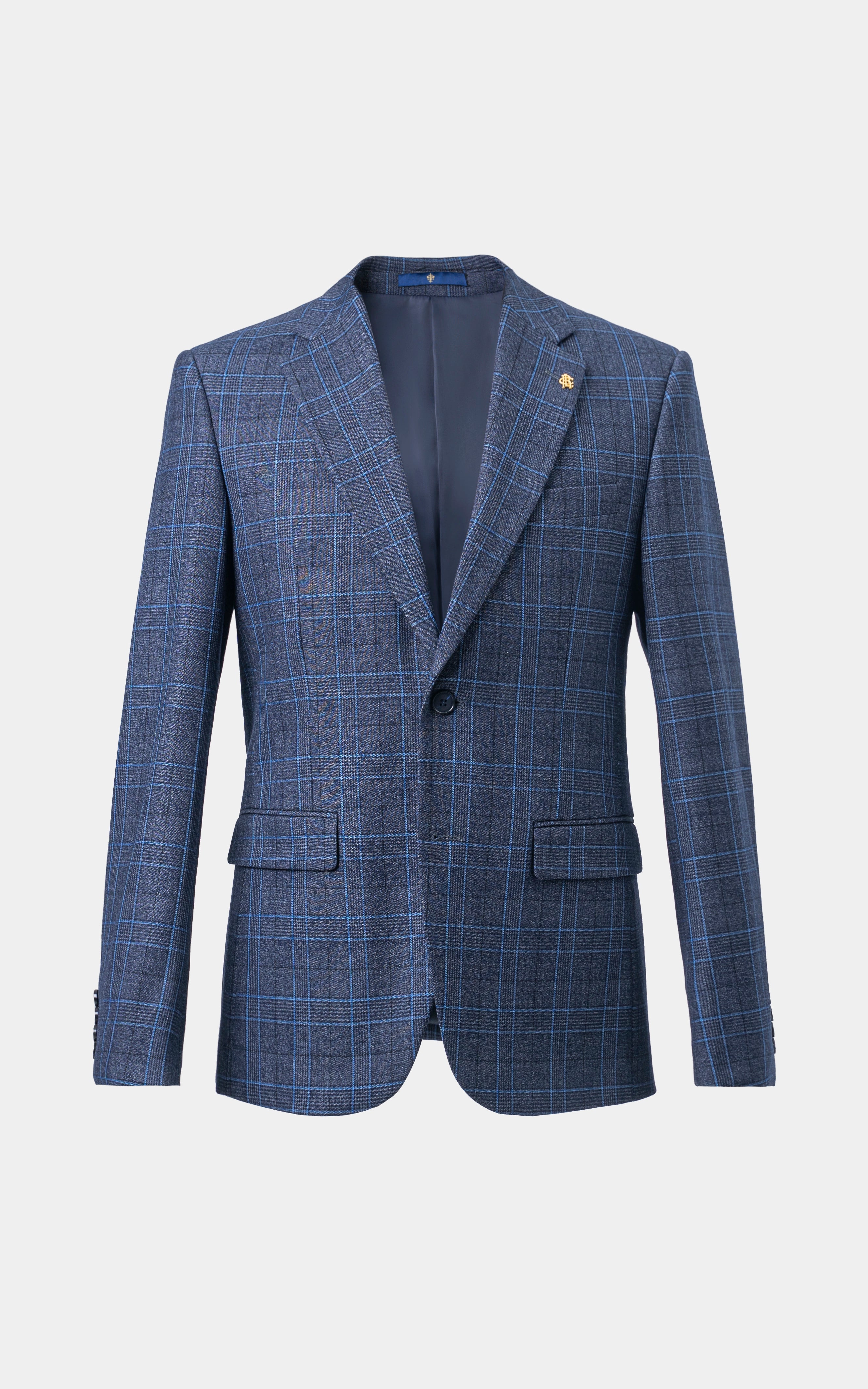 Classic Checkered Blazer Grey Check