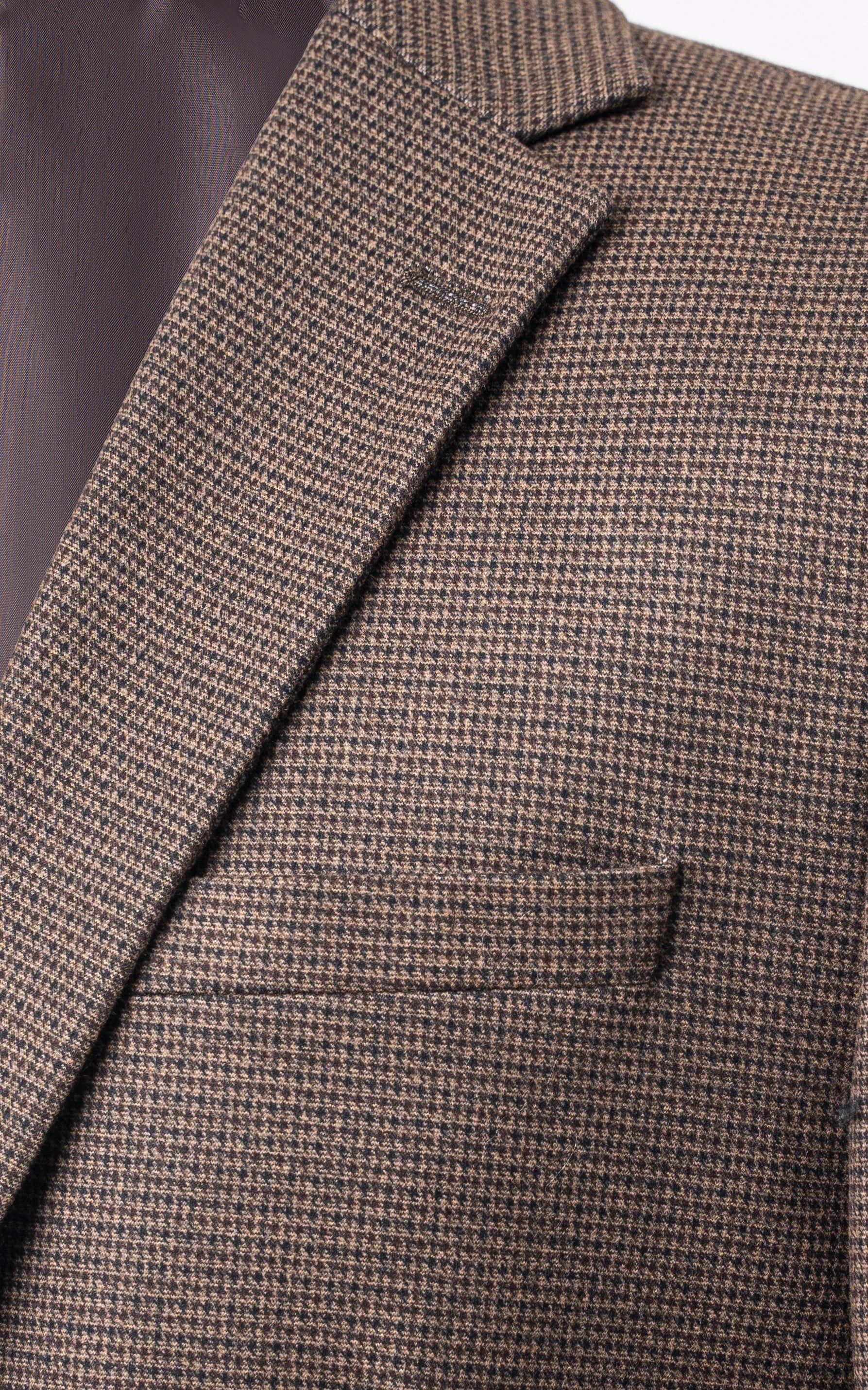 Houndstooth Casual Coat Brown