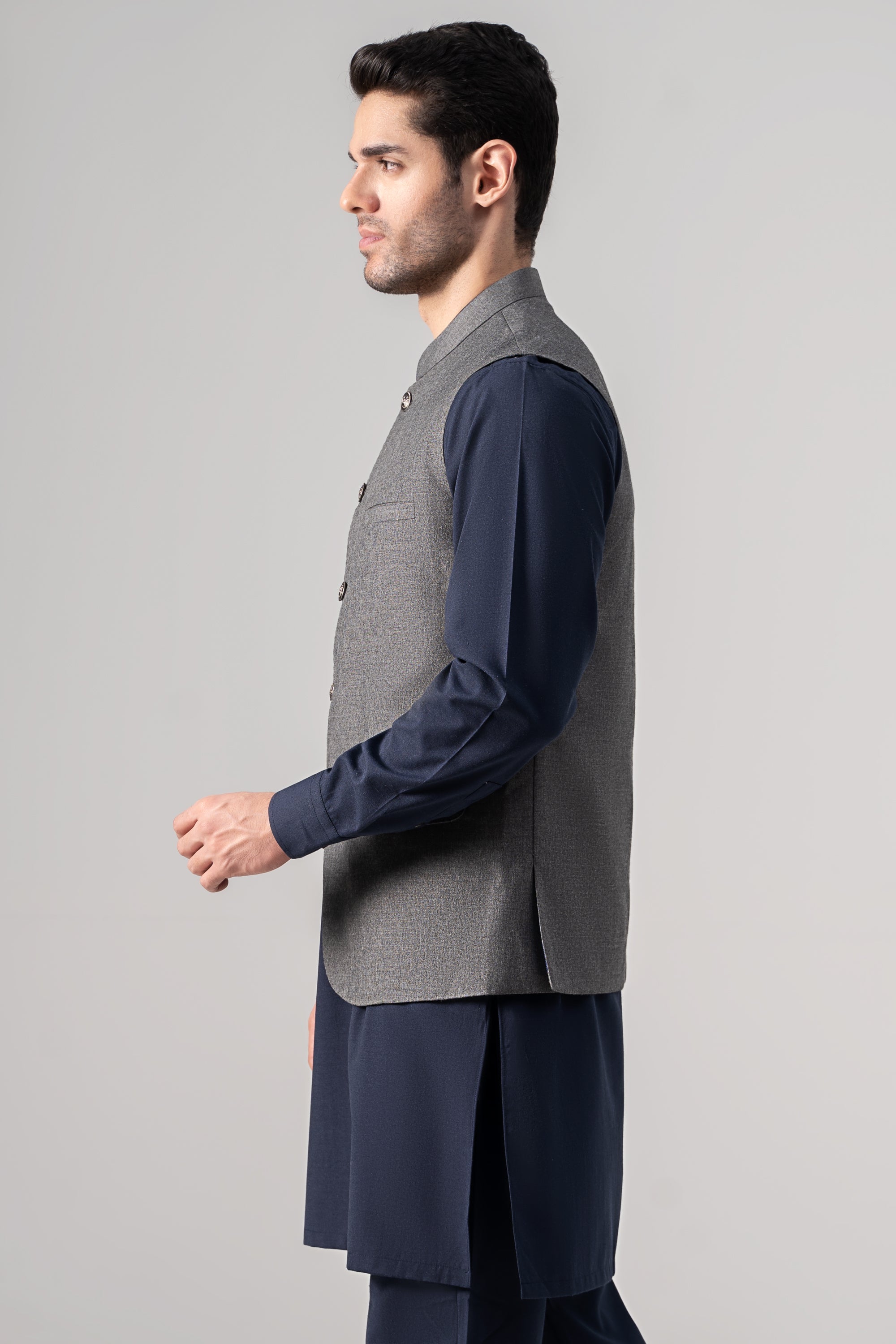 Melange Tropical Waistcoat - SIGNATURE COLLECTION DARK GREY