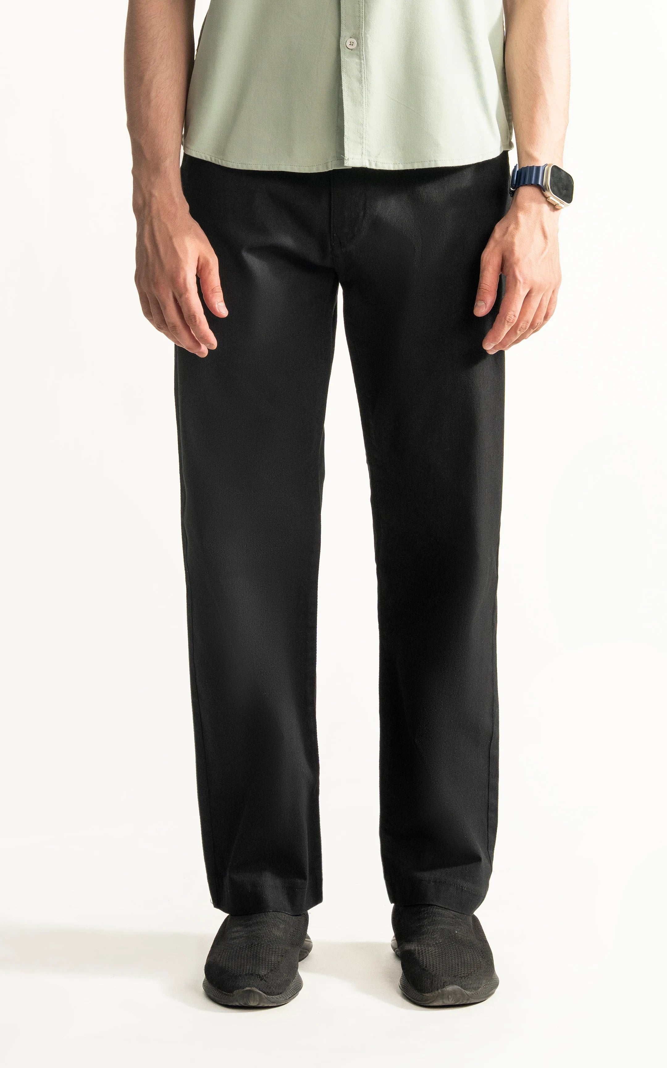 STRAIGHT FIT CASUAL TROUSER BLACK