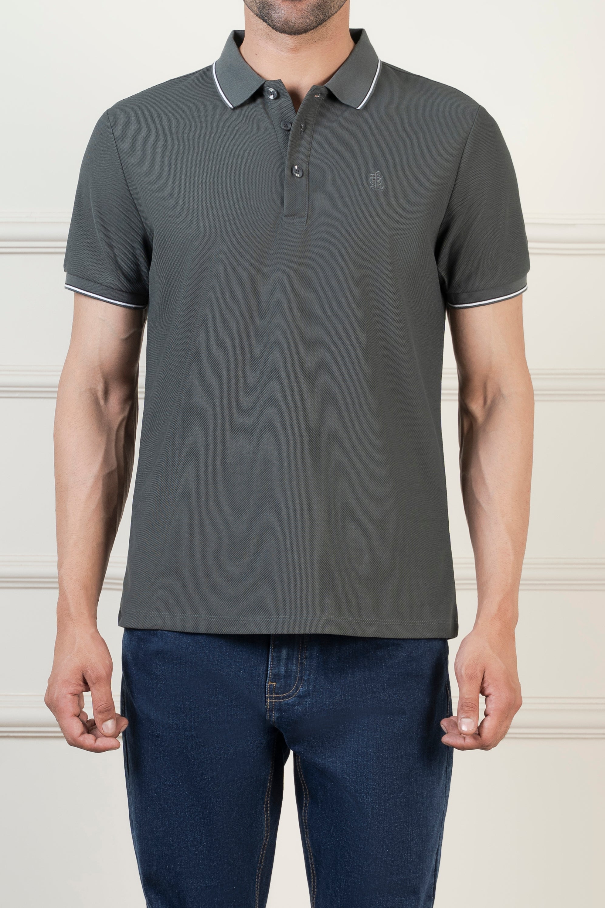 CLASSIC TIPPING POLO DARK OLIVE