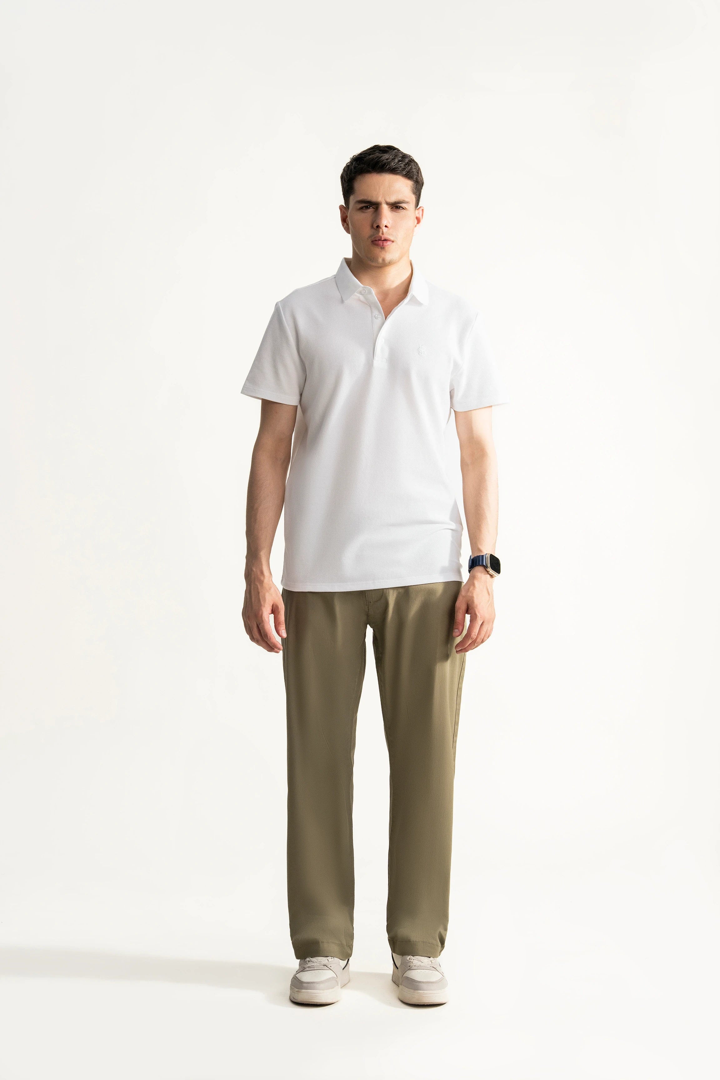 SMART FIT CLASSIC PREMIUM STRIPED POLO SHIRT WHITE