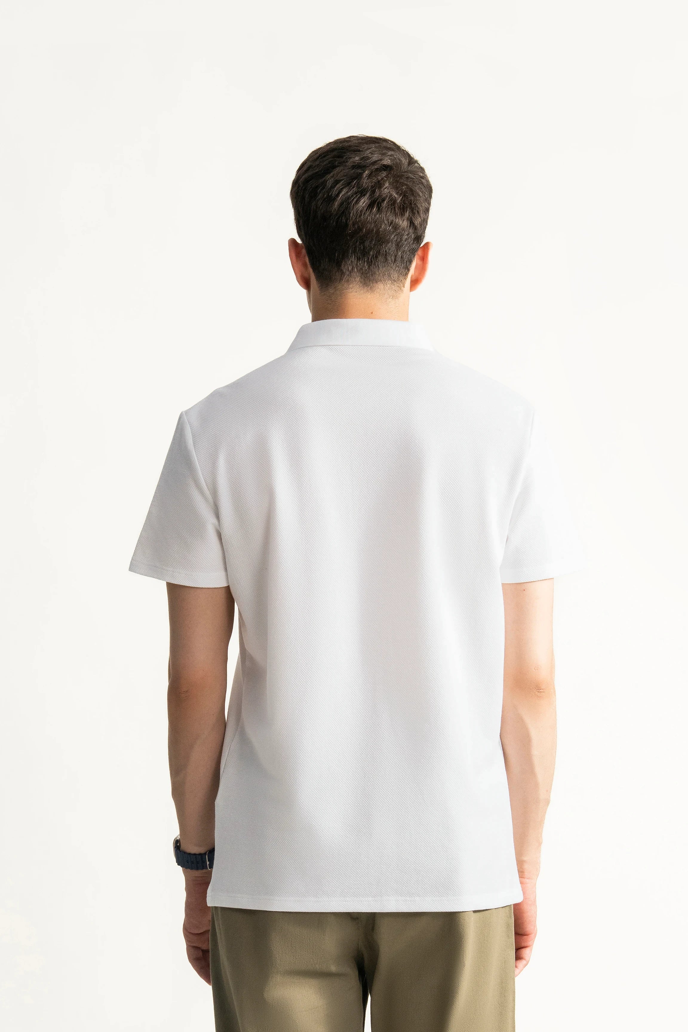 SMART FIT CLASSIC PREMIUM STRIPED POLO SHIRT WHITE