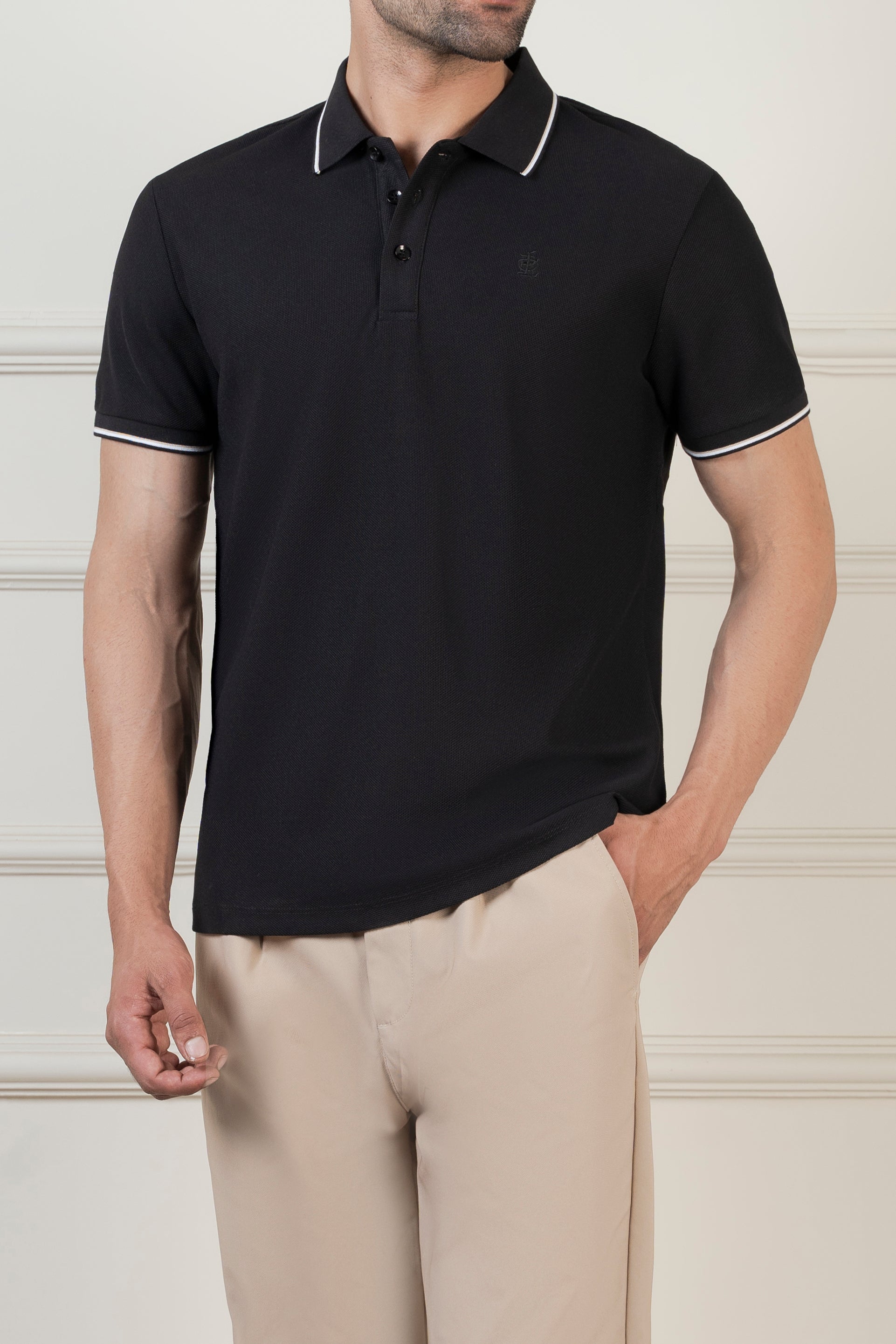 CLASSIC TIPPING POLO BLACK