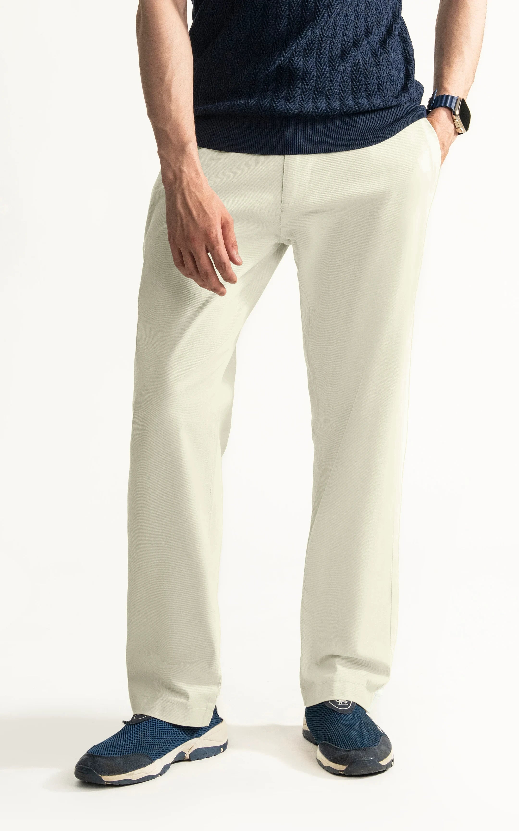 STRAIGHT FIT CASUAL TROUSER LIGHT KHAKI