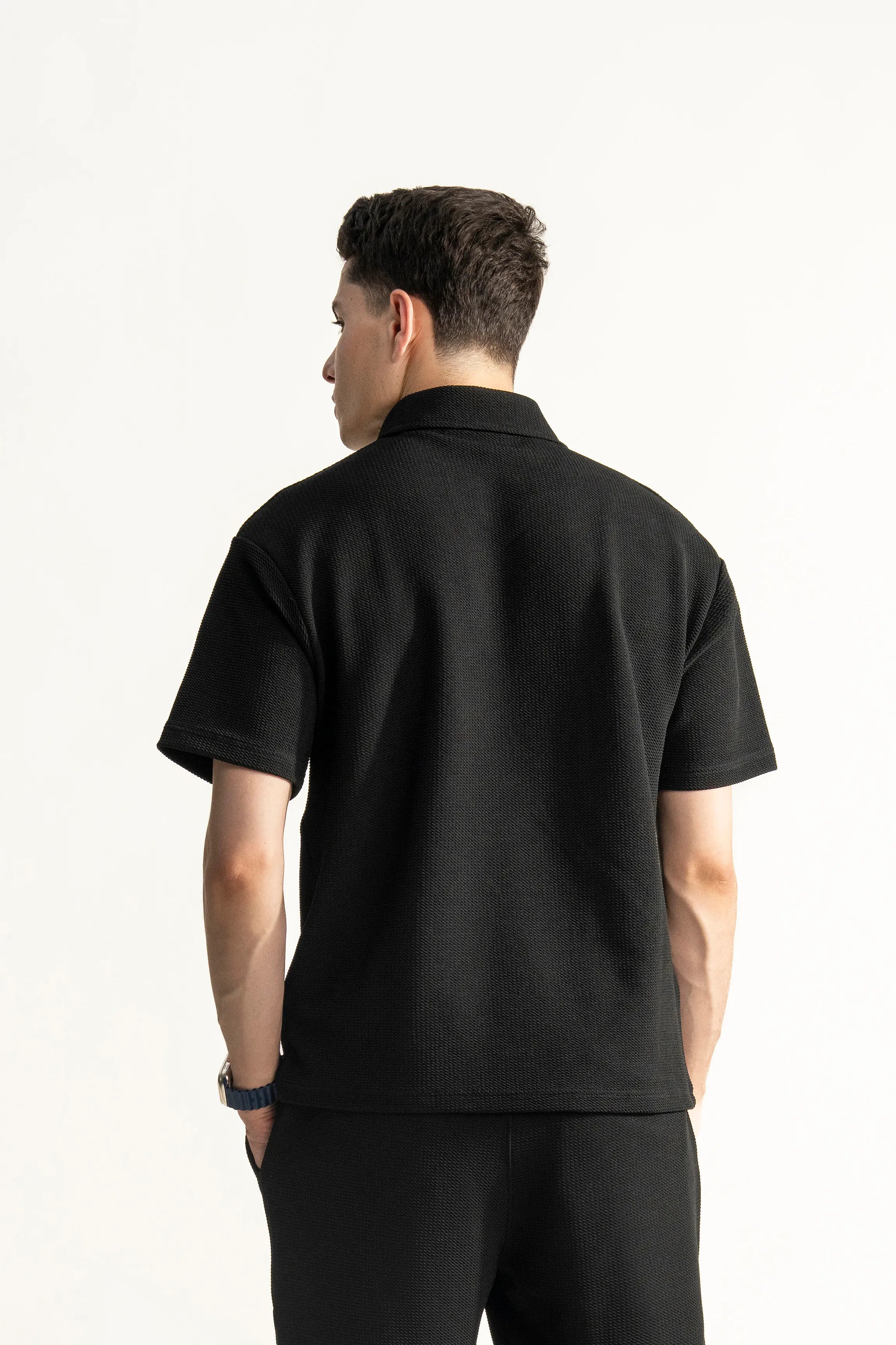 OVERSIZE POLO SHIRT BLACK