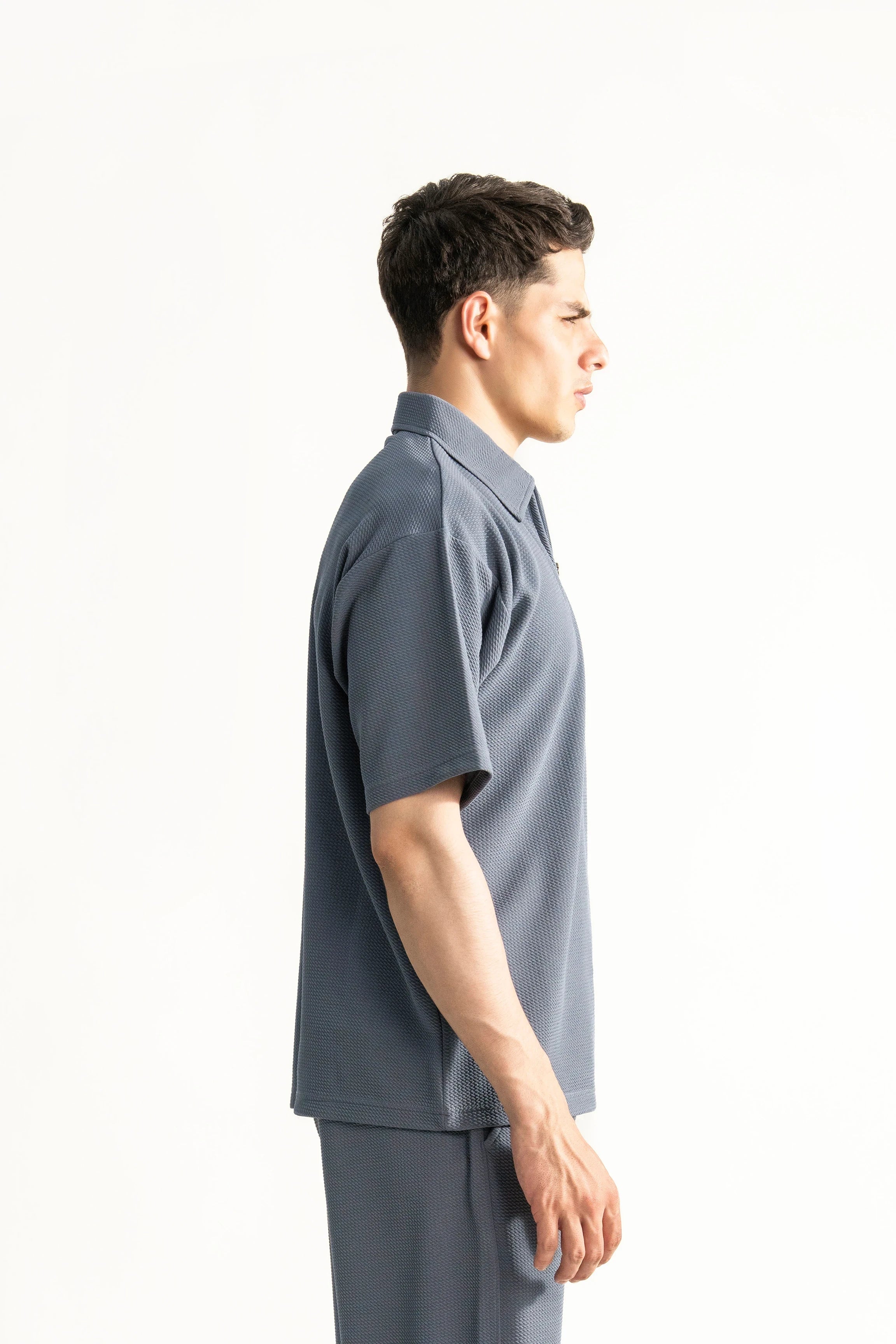 OVERSIZE POLO SHIRT GREY