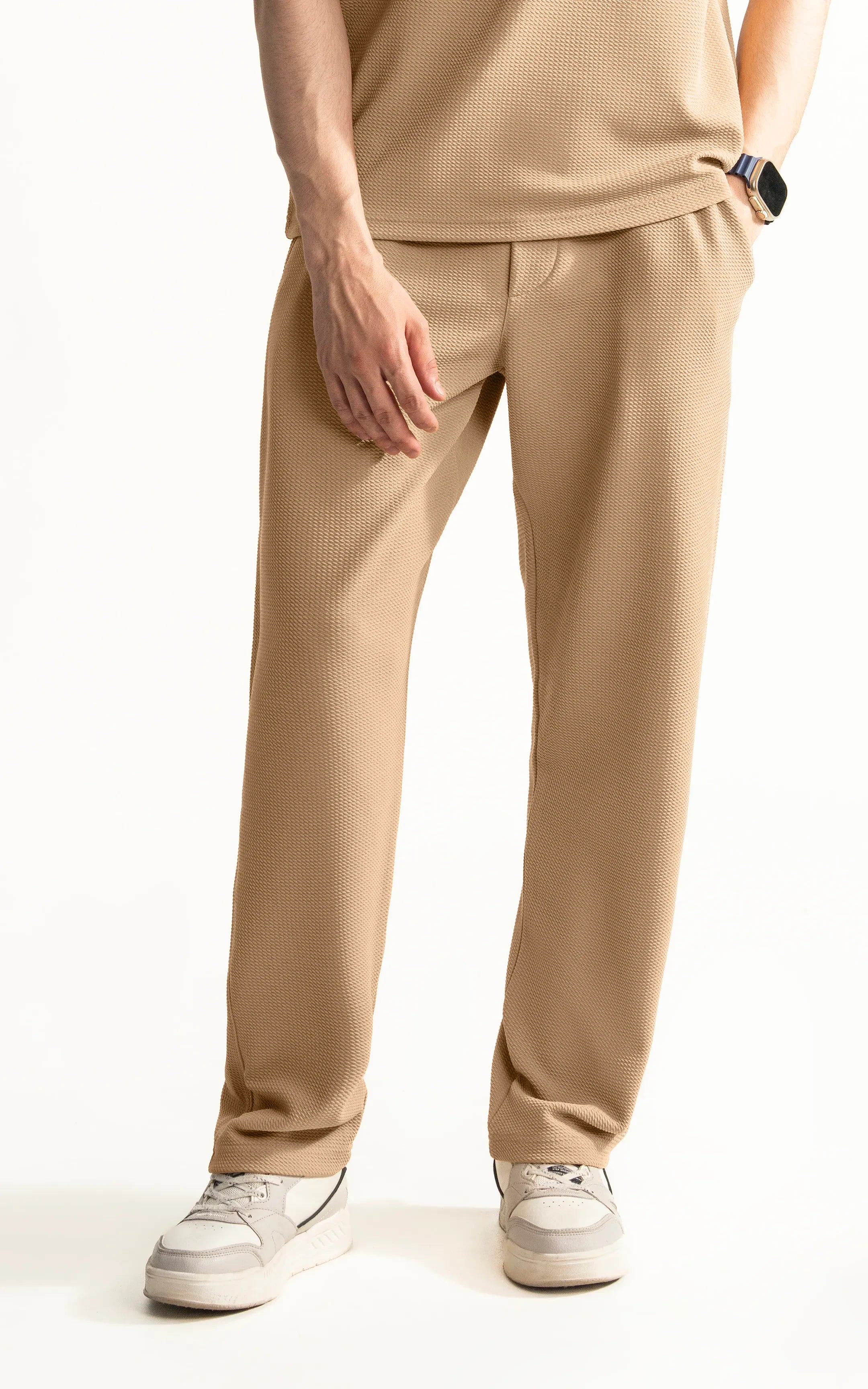 LOOSE FIT OPEN BOTTOM TROUSER BEIGE