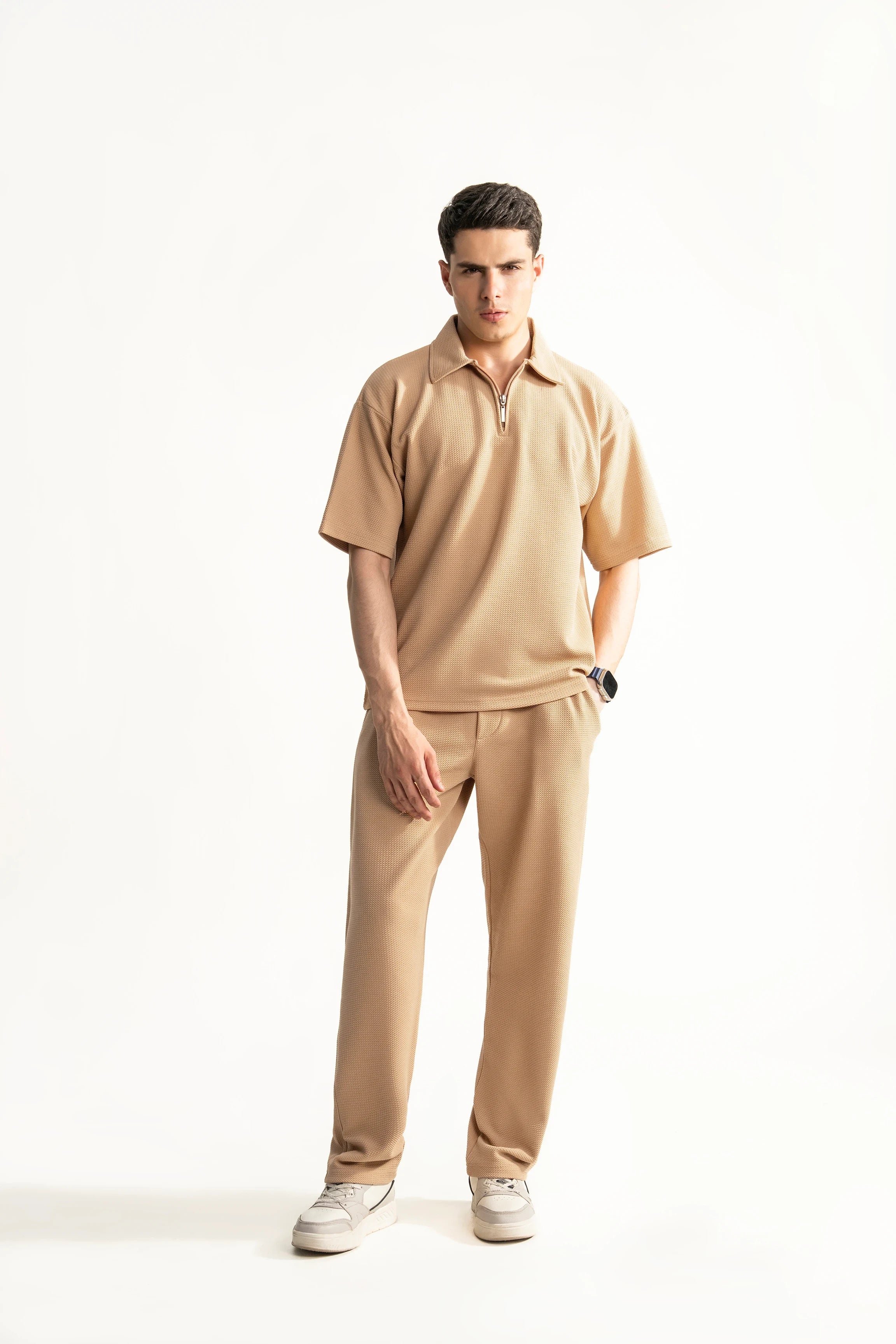 OVERSIZE POLO SHIRT BEIGE