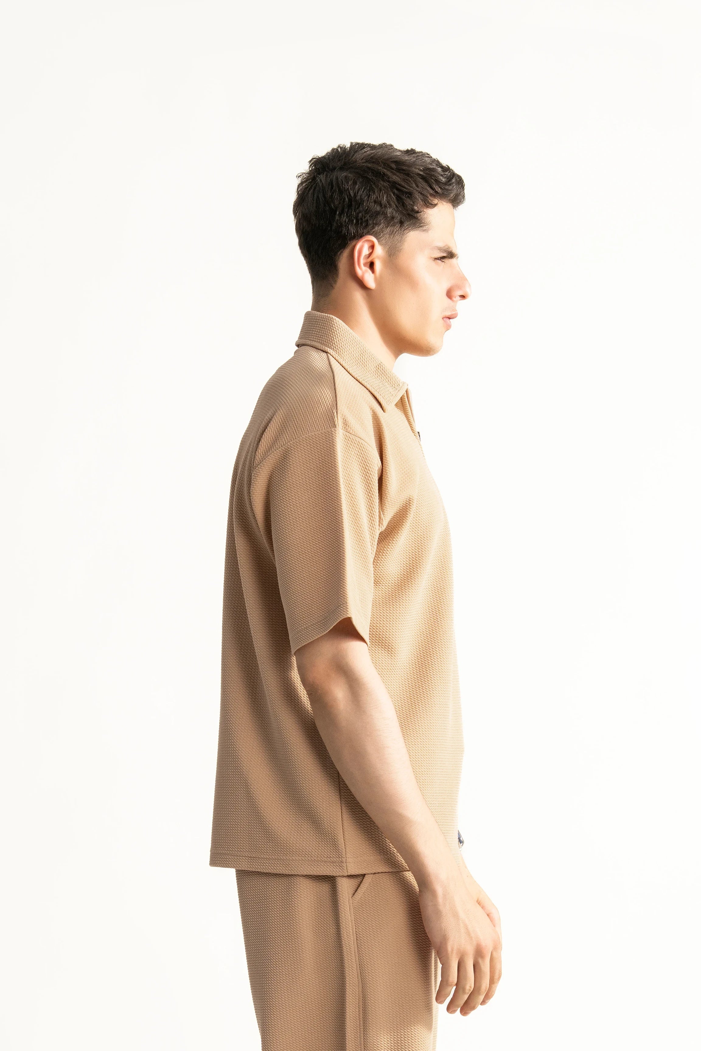 OVERSIZE POLO SHIRT BEIGE
