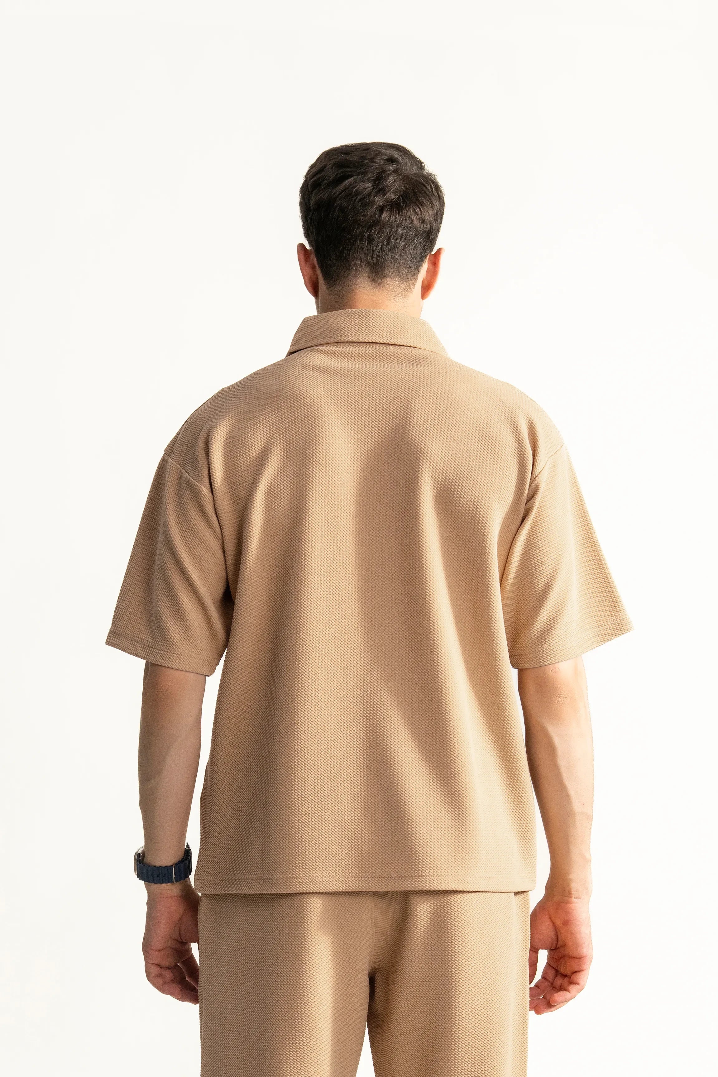 OVERSIZE POLO SHIRT BEIGE