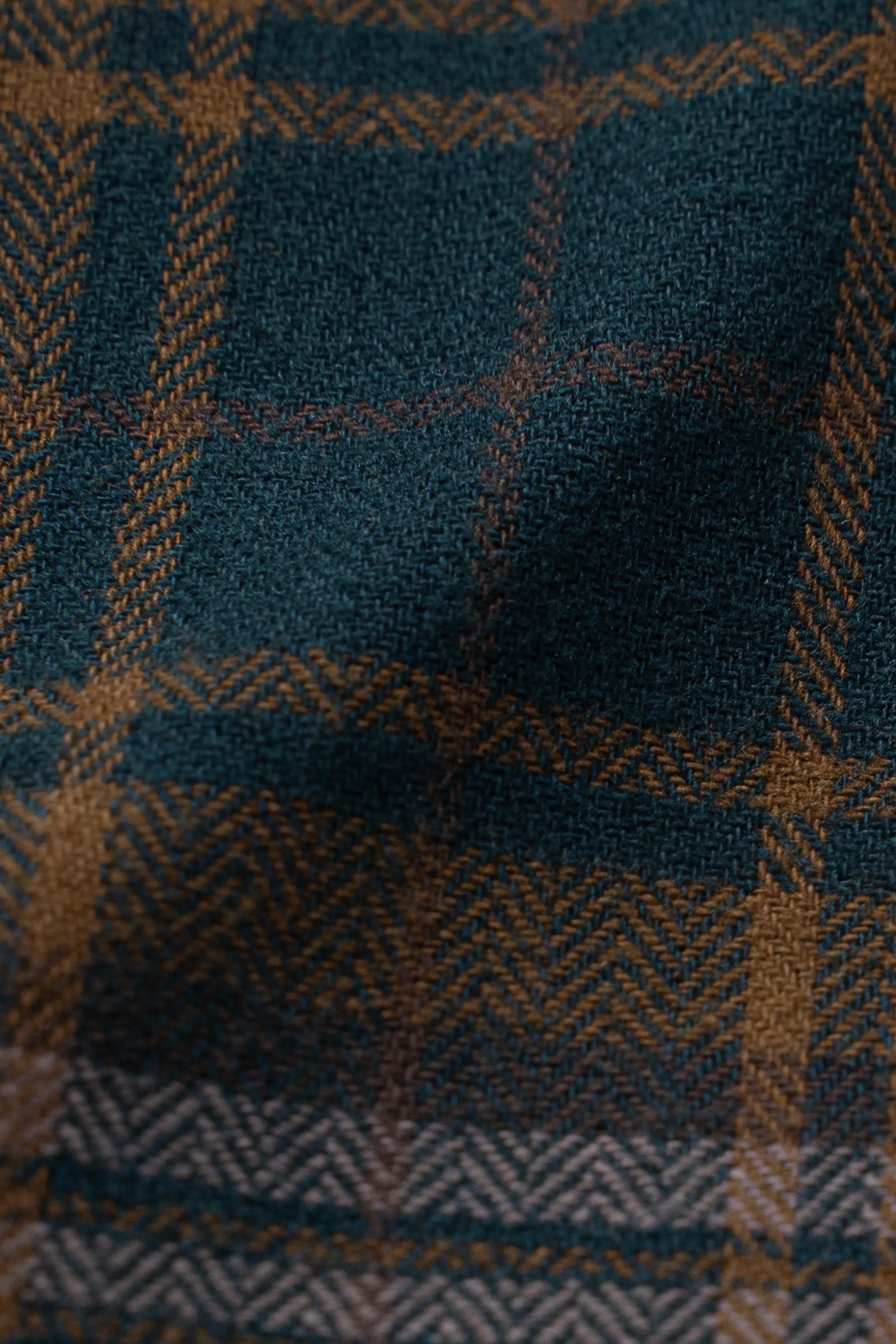 SEMI FORMAL SMART FIT CHECK SHIRT GREEN BROWN