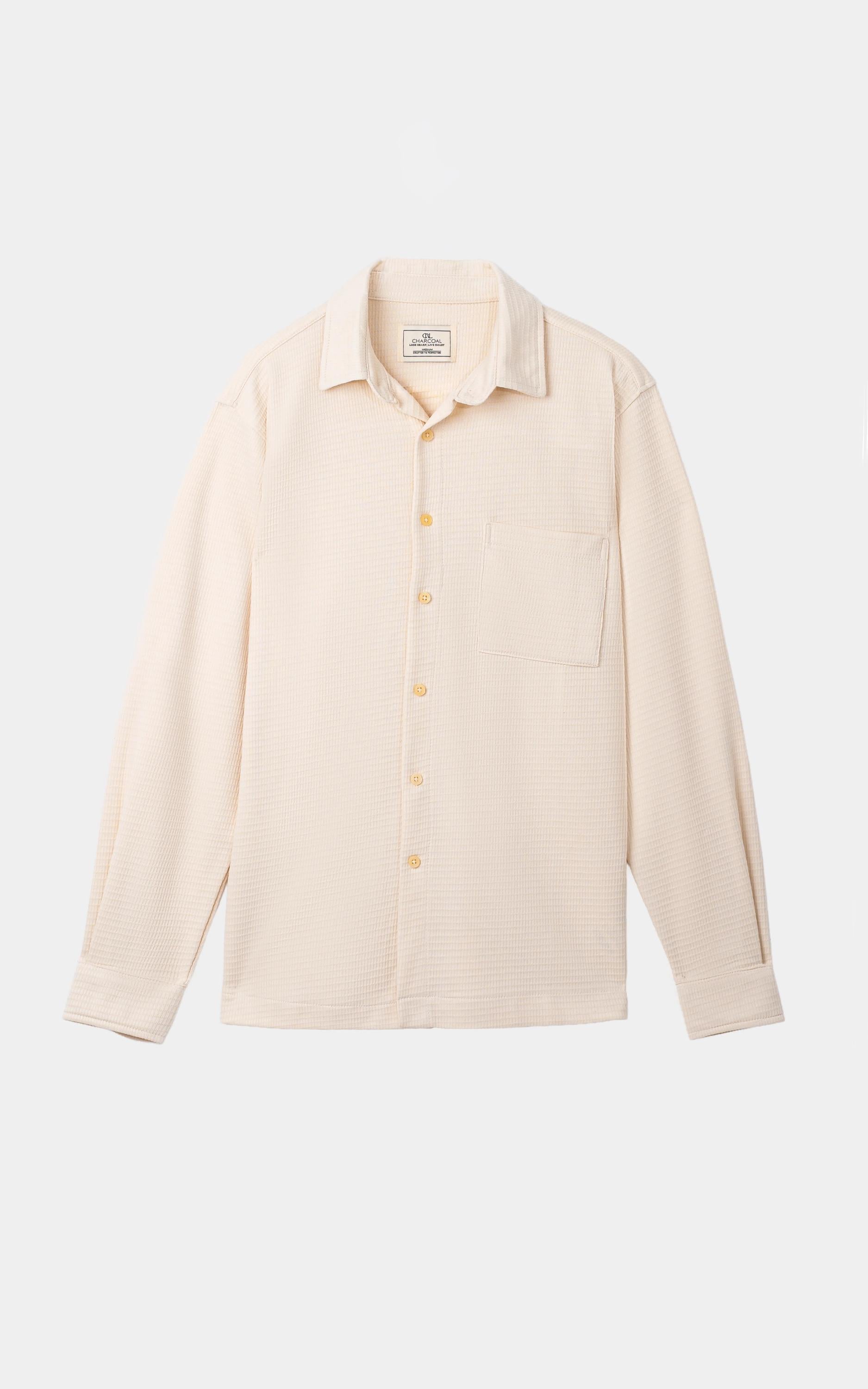 KNITTED CASUAL SHIRT BEIGE