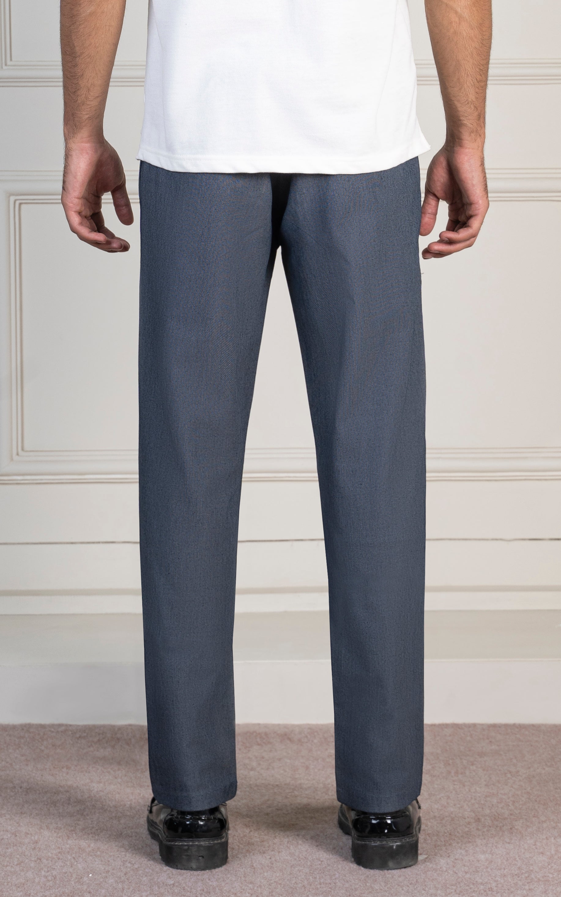 TEXTURED SMART FIT PANT NAVY