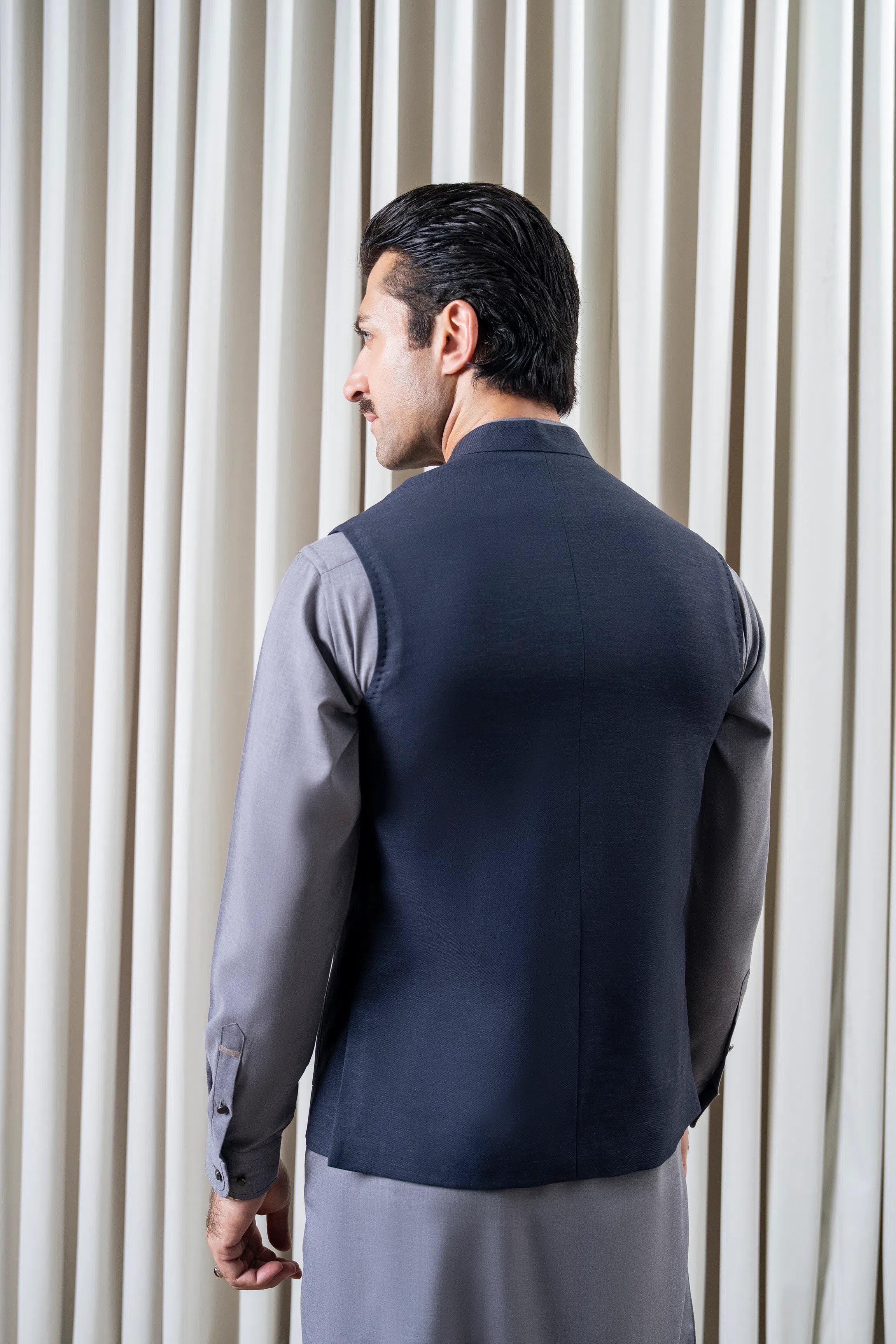 TWILL - COTTON LINEN WAISTCOAT | SIGNATURE COLLECTION NAVY