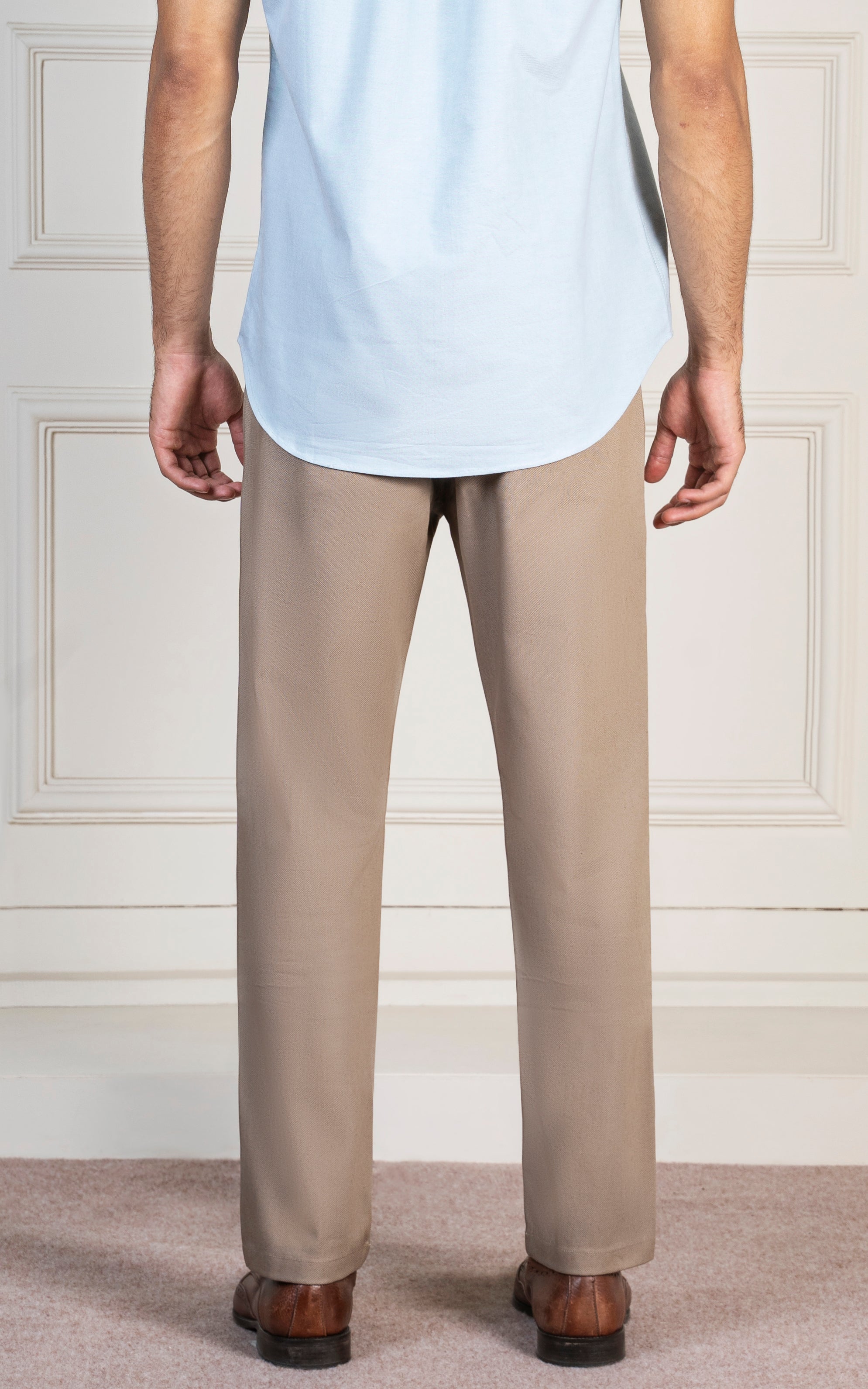 TEXTURED SMART FIT PANT KHAKI