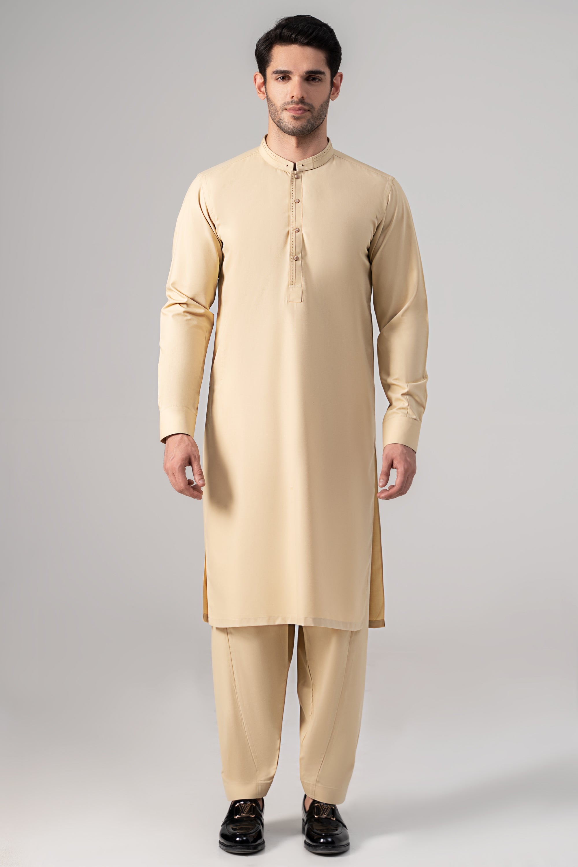 Wash & Wear Kameez Shalwar - SIGNATURE COLLECTION  BEIGE