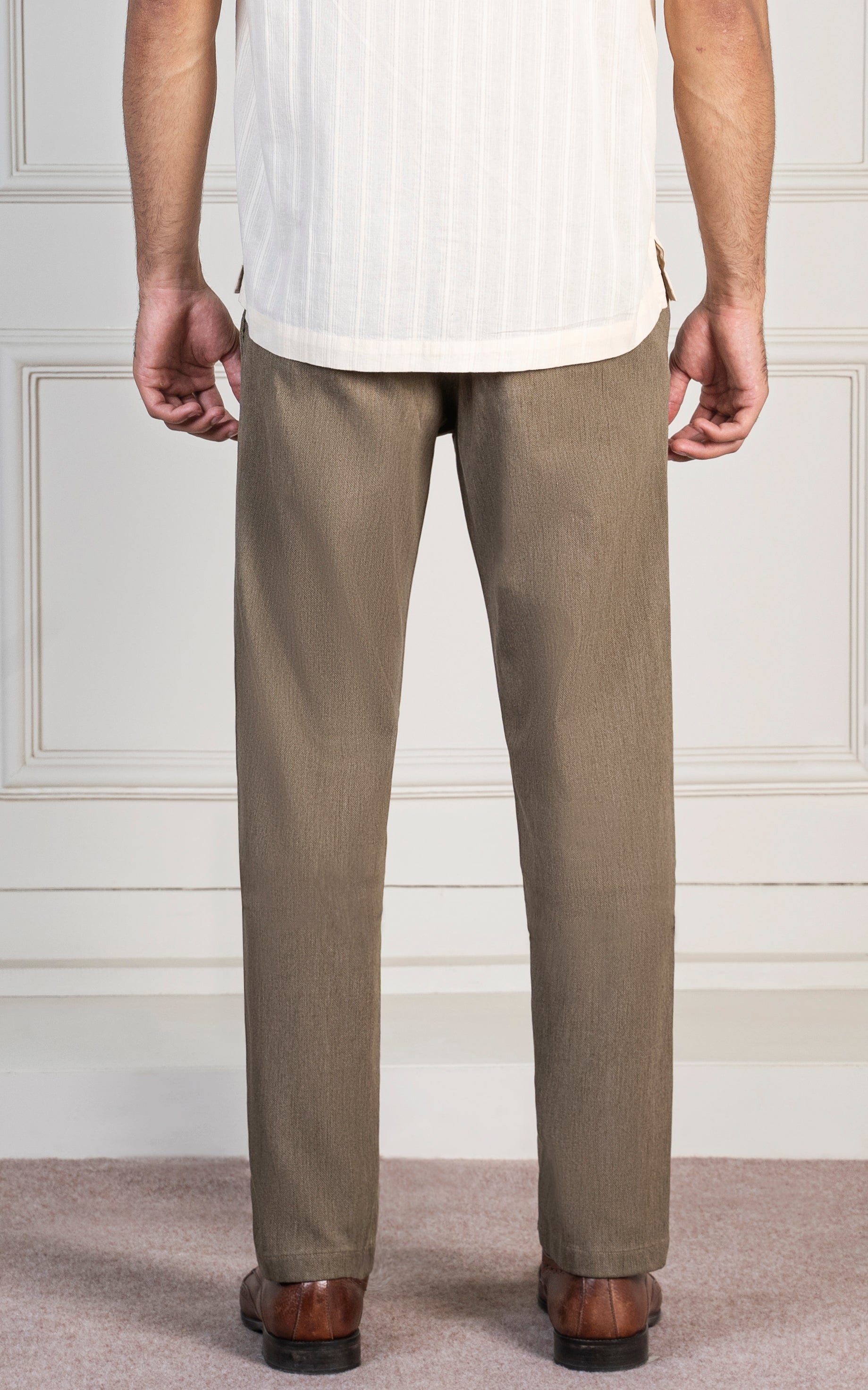 DOBBY SMART FIT PANT KHAKI