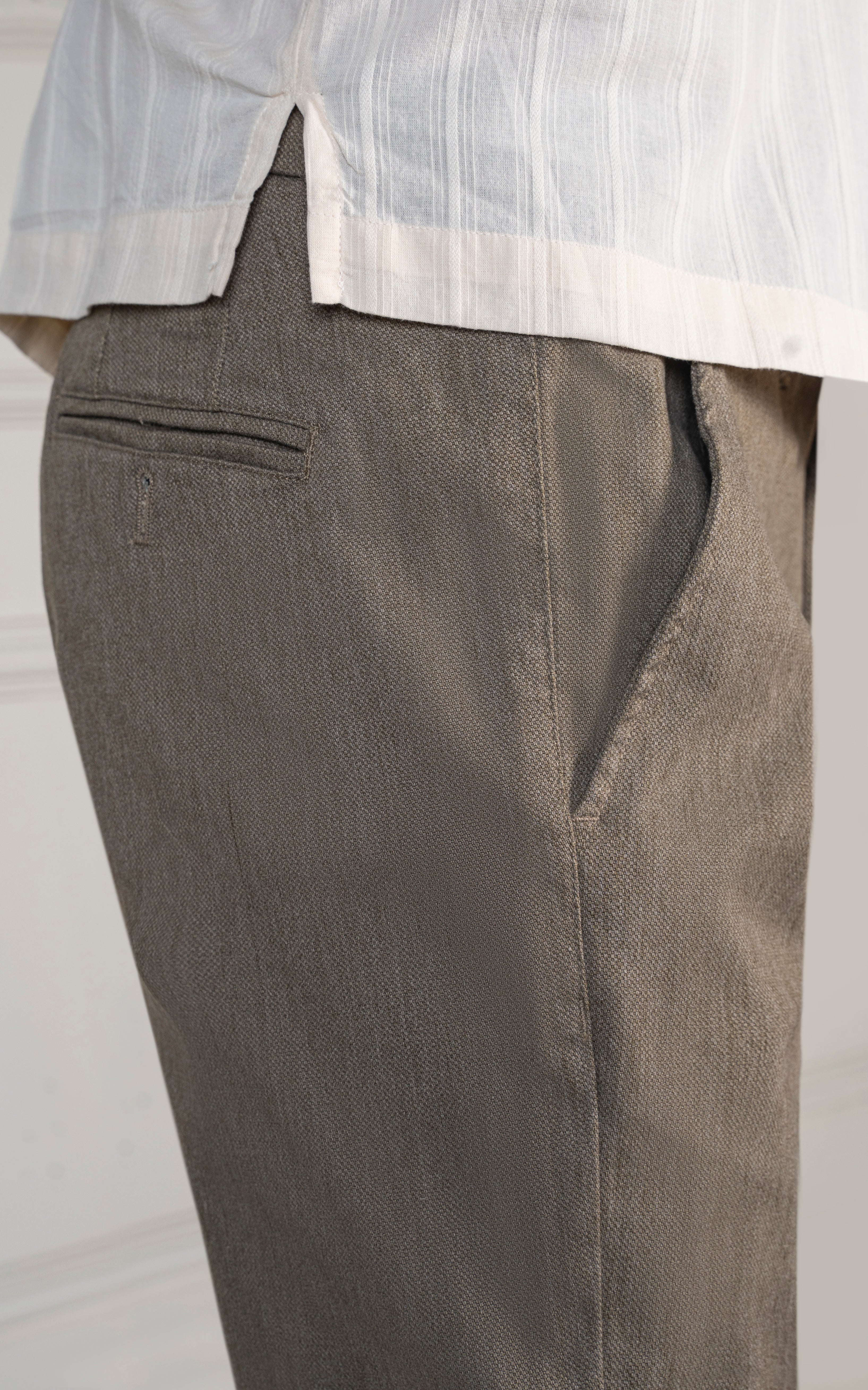 DOBBY SMART FIT PANT KHAKI