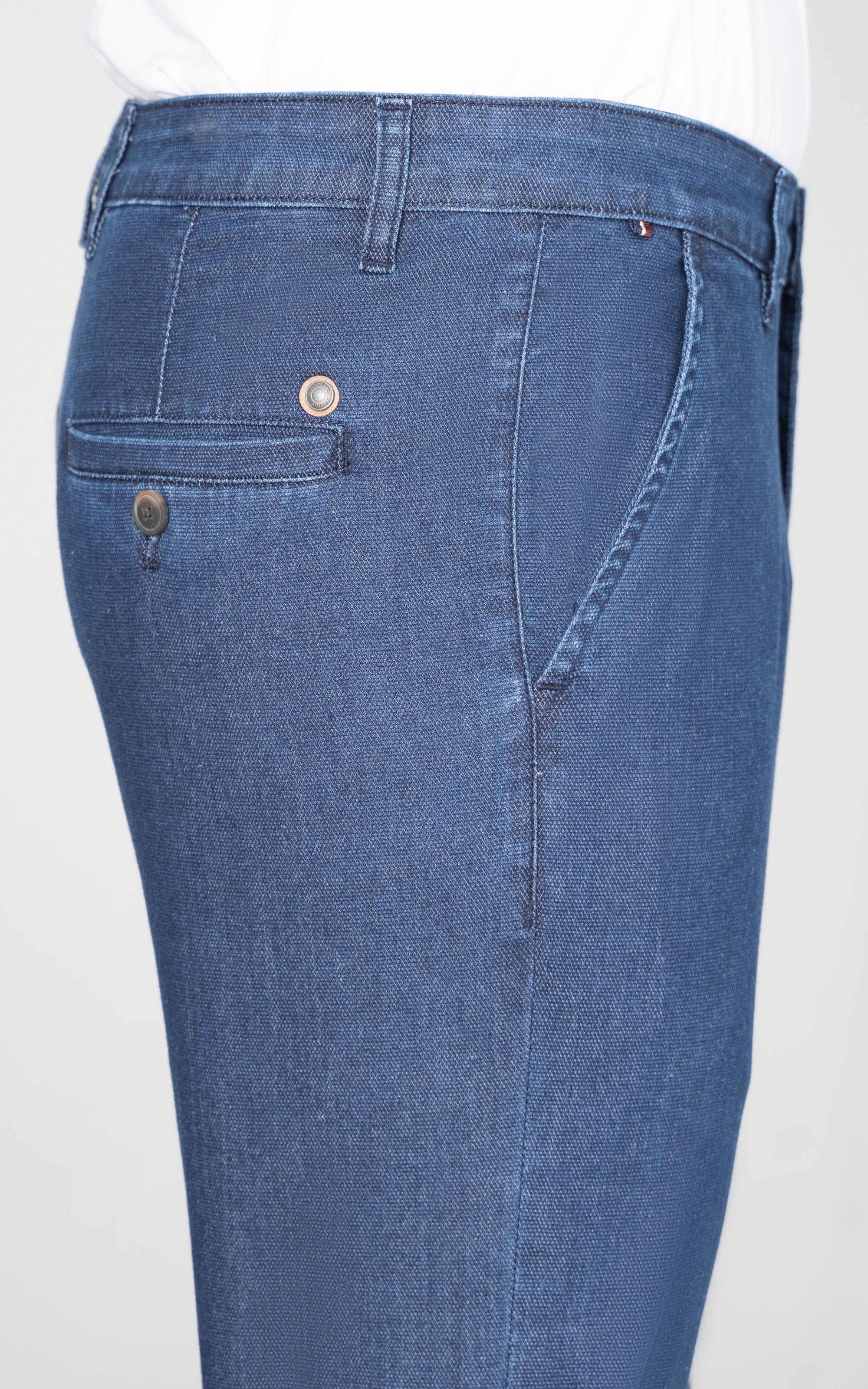 Shop CROSS POCKET DOBBY DENIM PANT MID BLUE For Men Online