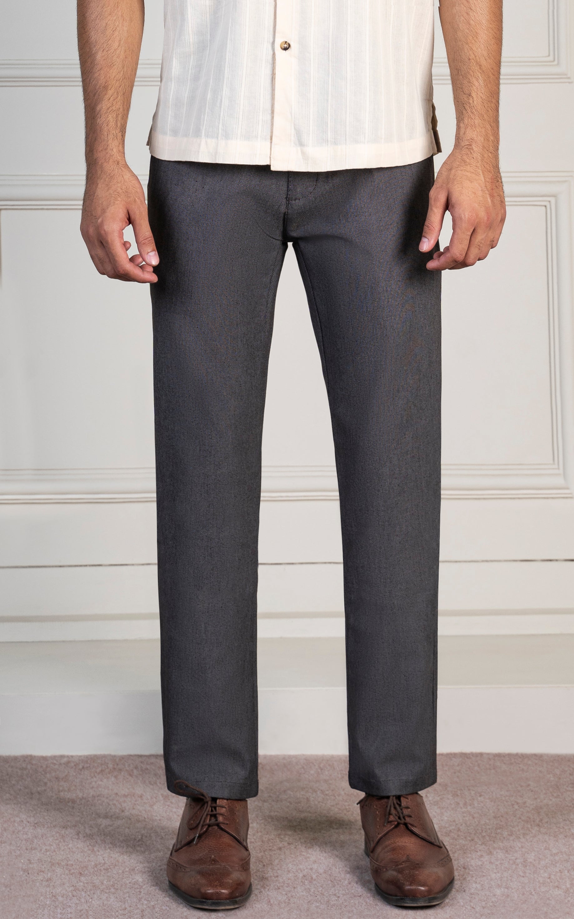 TEXTURED SMART FIT PANT BLACK