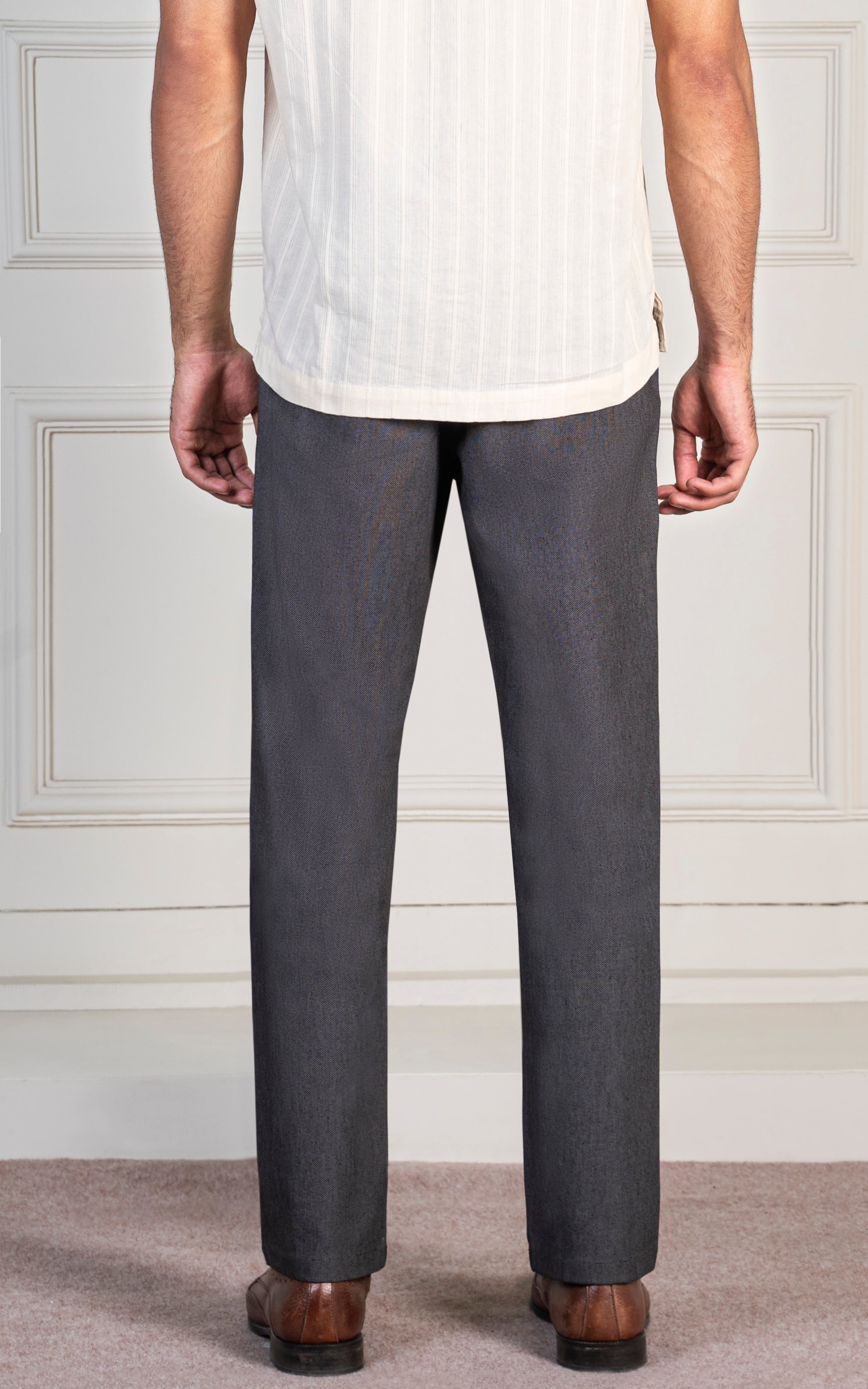TEXTURED SMART FIT PANT BLACK