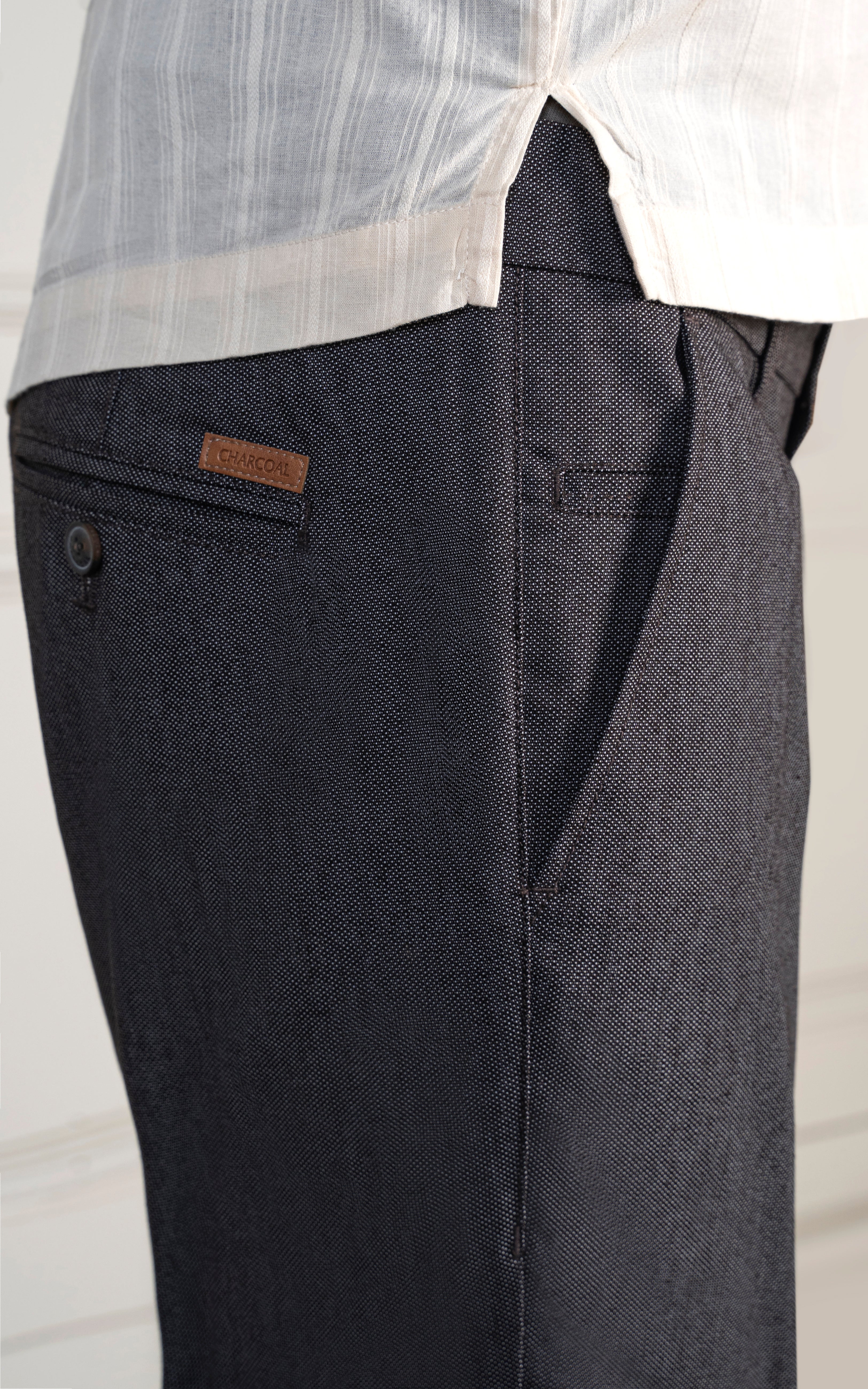 TEXTURED SMART FIT PANT BLACK
