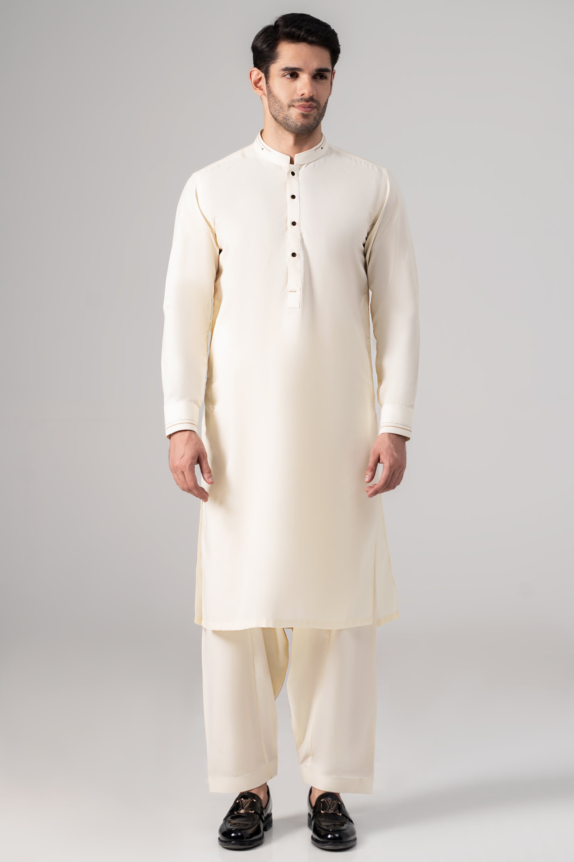 Wash & Wear Kameez Shalwar - PREMIUM COLLECTION  CREAM