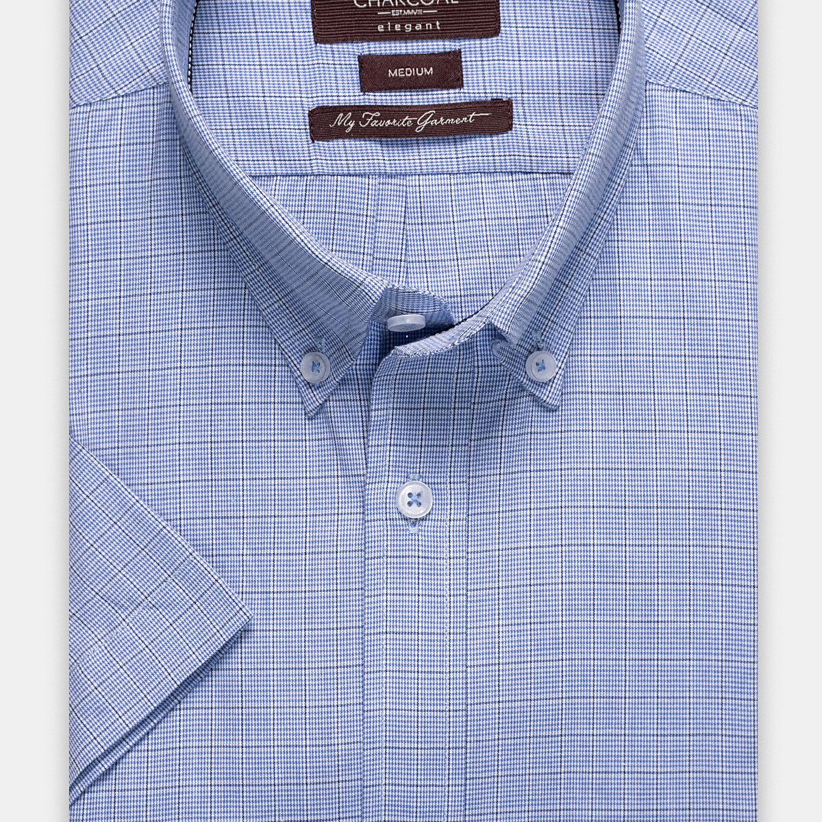 Shop SEMI FORMAL SHIRT HALF SLEEVE SKY BLUE CHECK For Men Online
