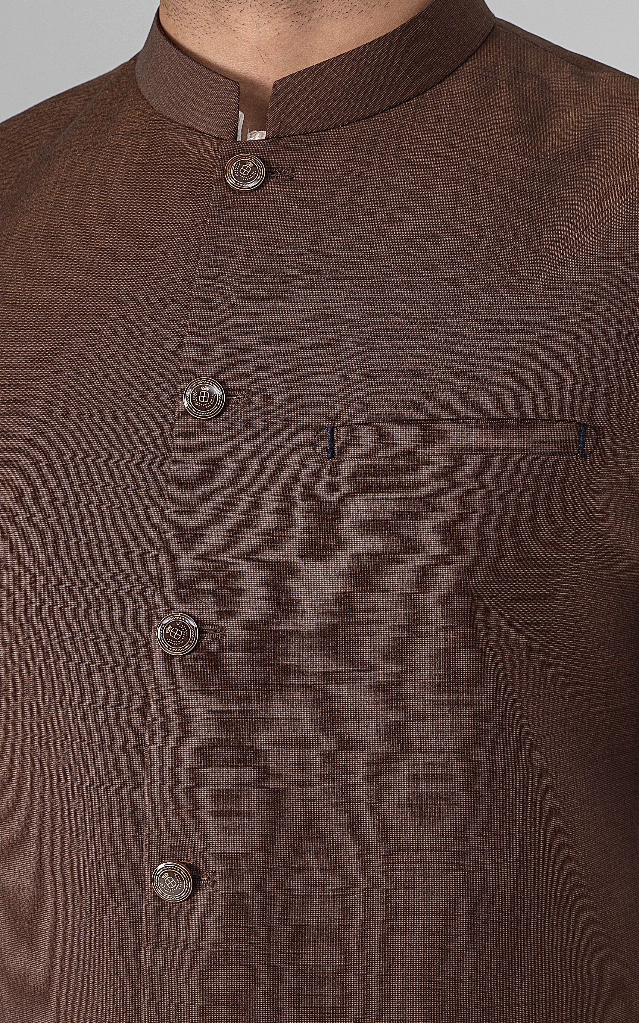 BLENDED WAISTCOAT - SIGNATURE COLLECTION  BROWN