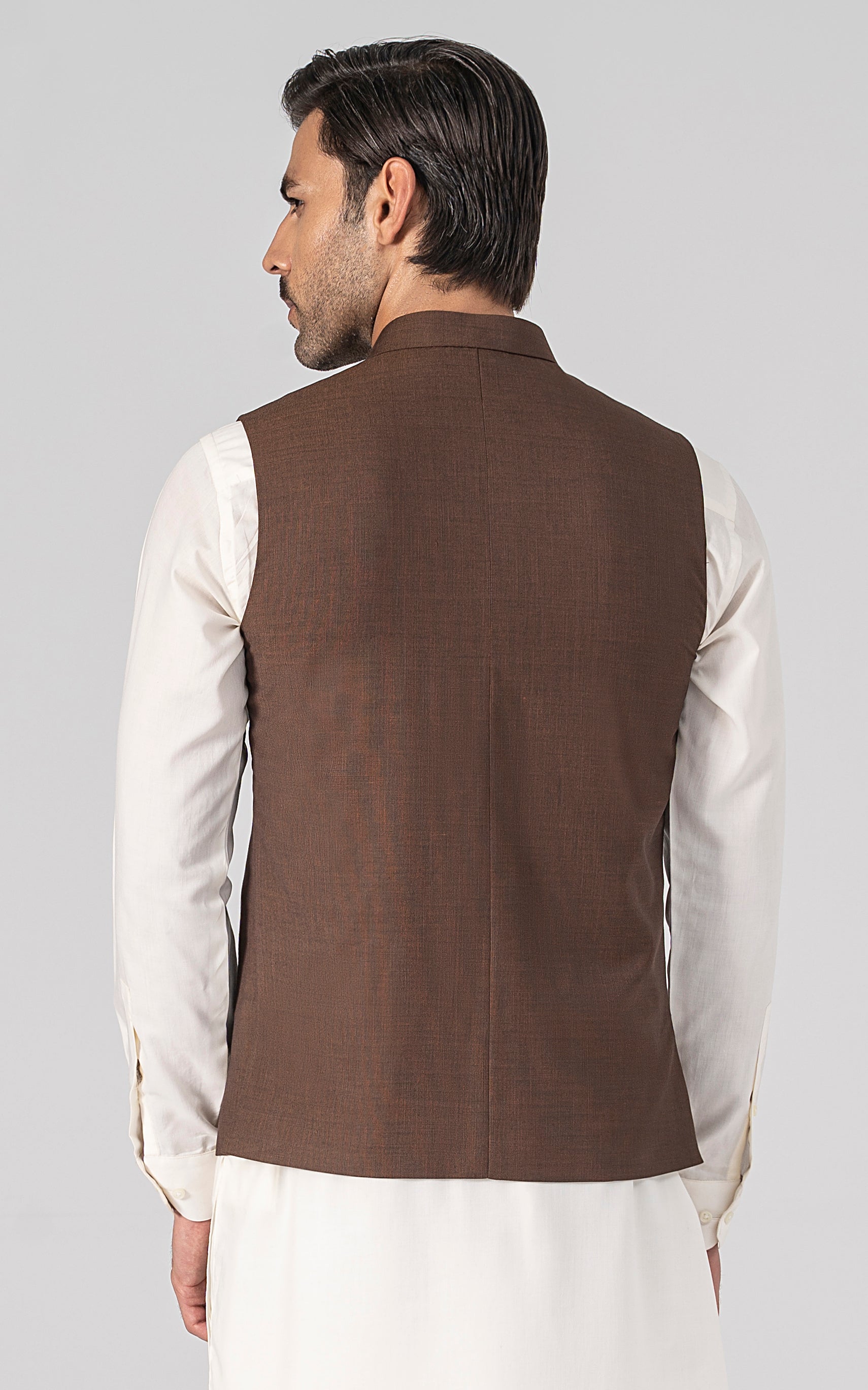 BLENDED WAISTCOAT - SIGNATURE COLLECTION  BROWN