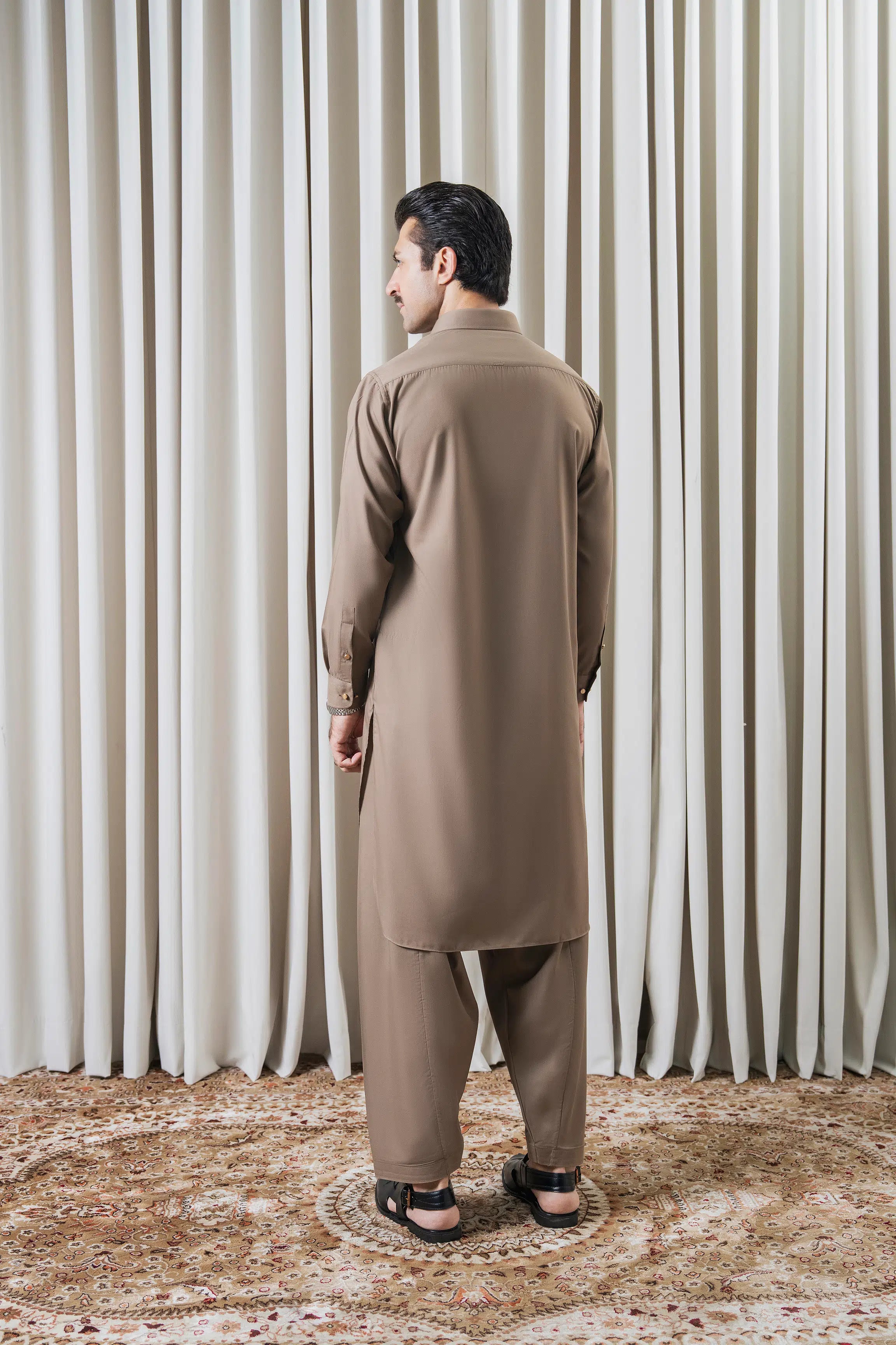 BLENDED KAMEEZ SHALWAR - SIGNATURE COLLECTION KHAKI