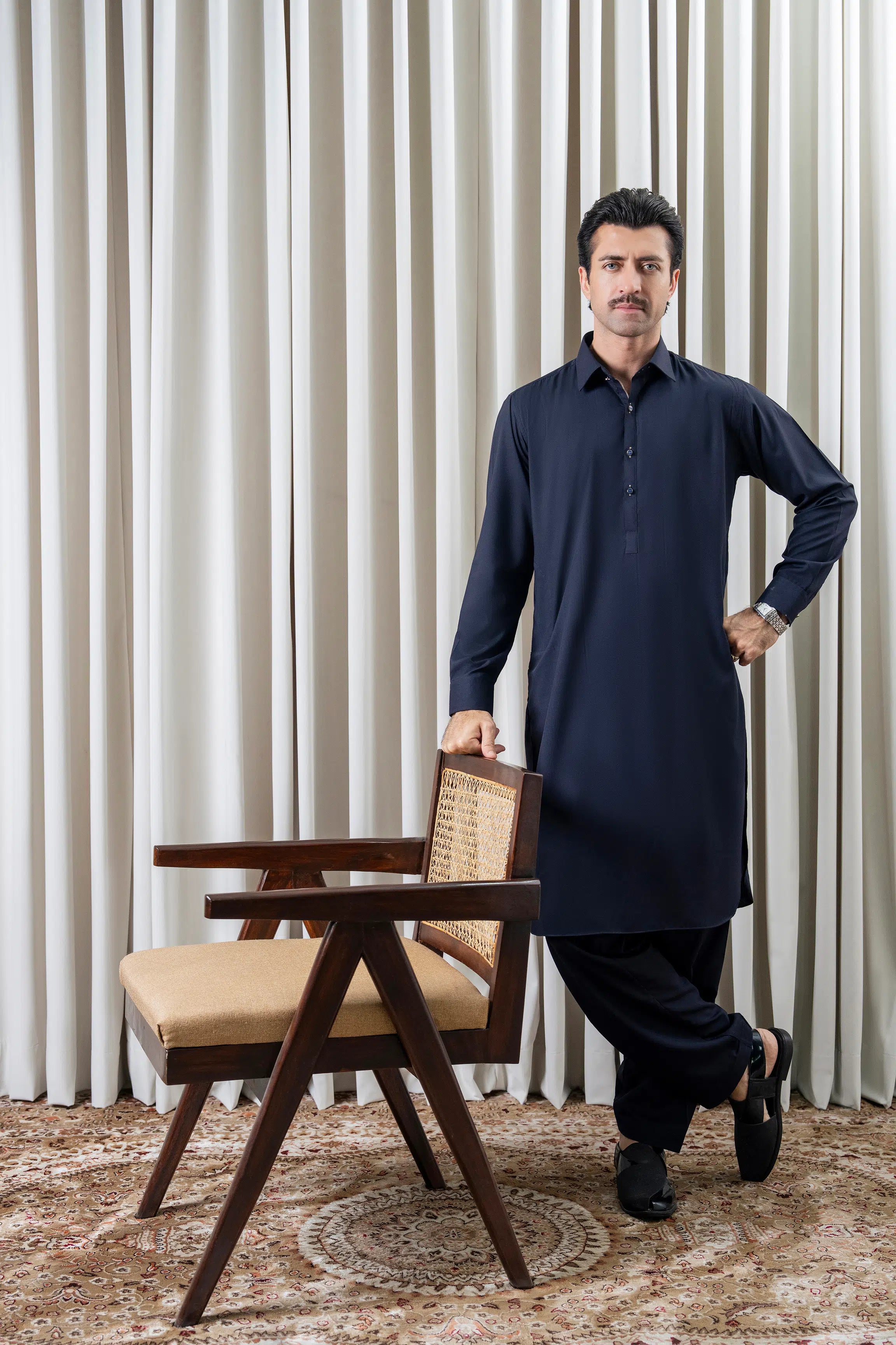 BLENDED KAMEEZ SHALWAR - SIGNATURE COLLECTION NAVY