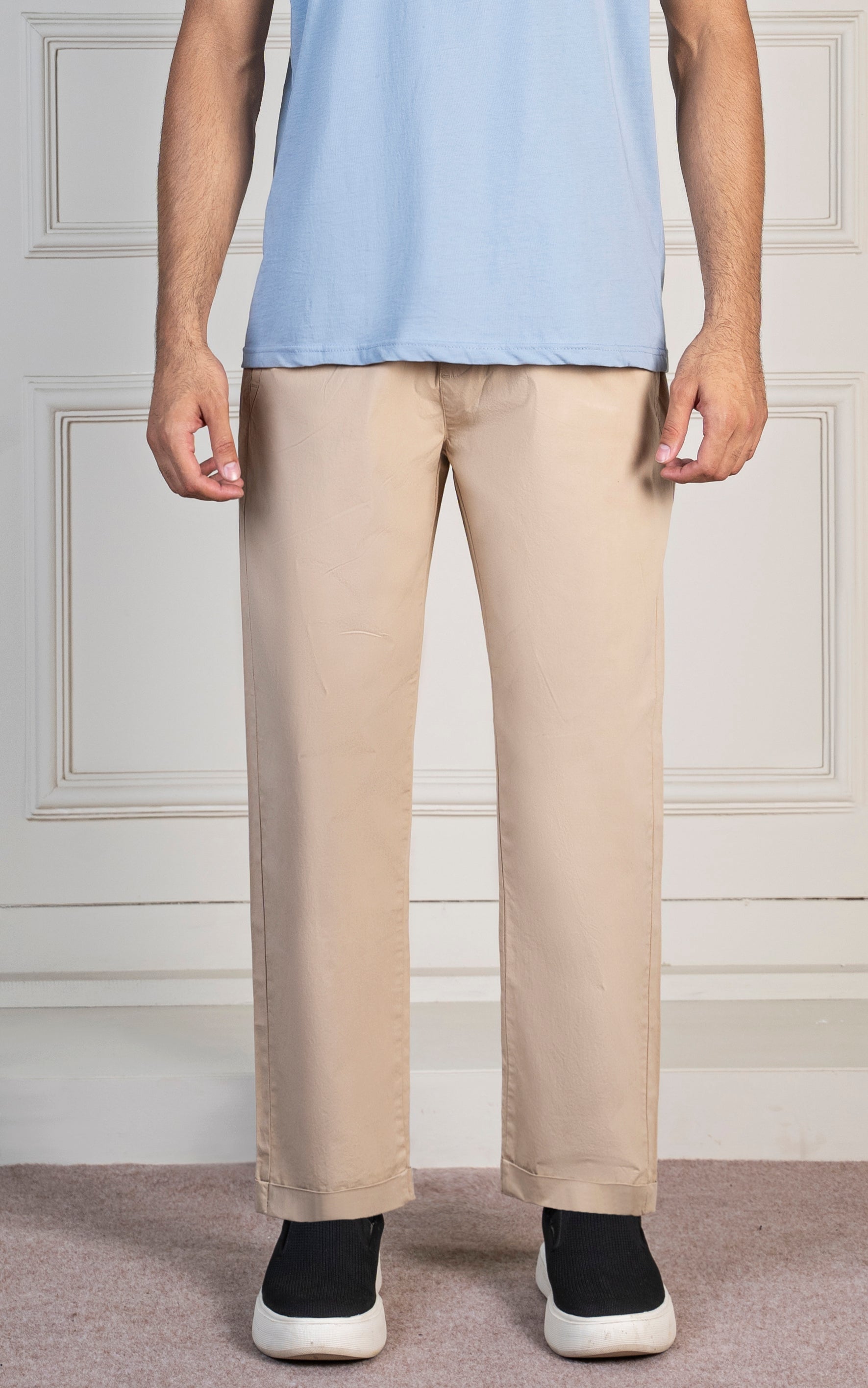 STRAIGHT FIT JOGGER TROUSER BEIGE