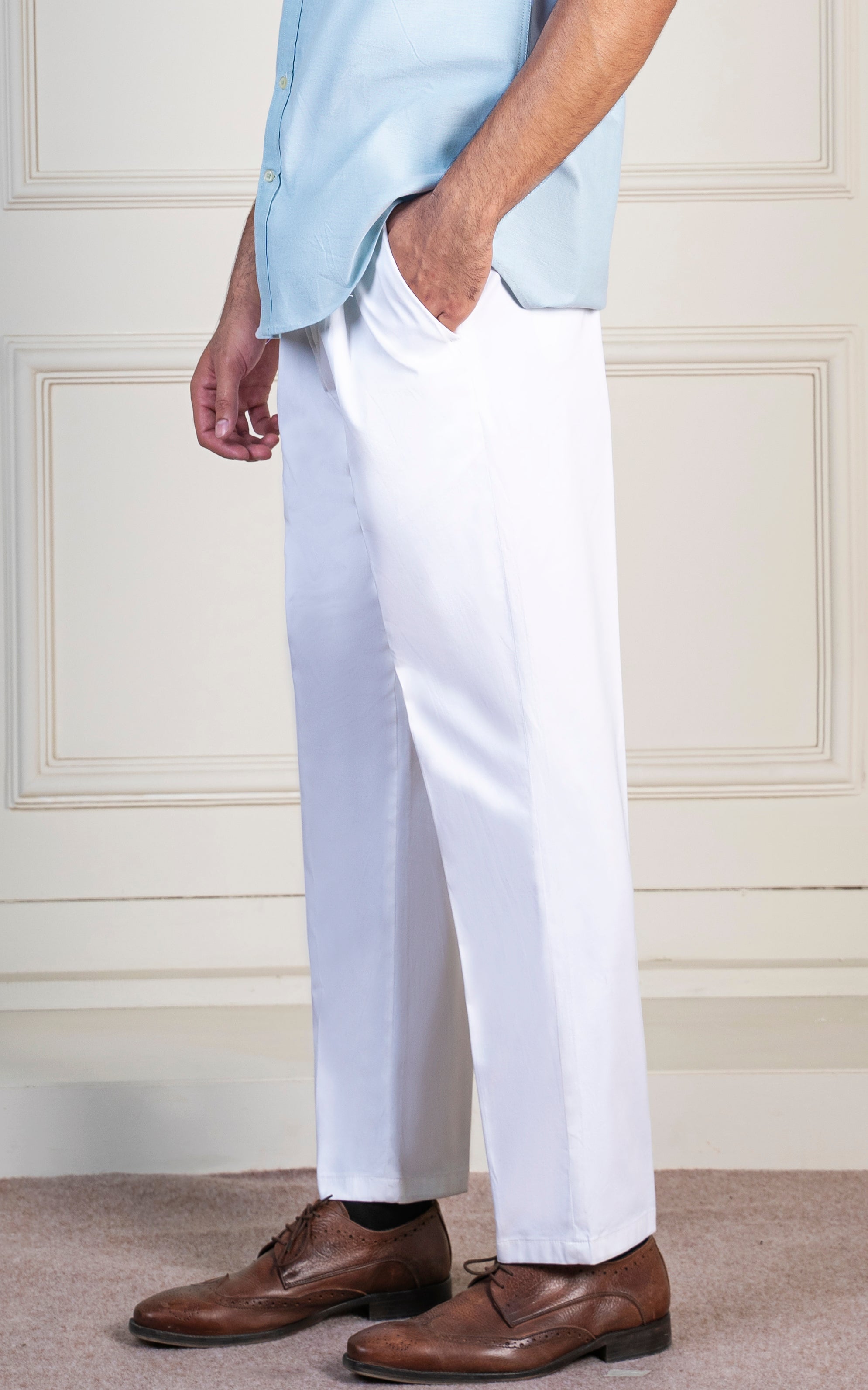 SATIN LOOSE FIT PANT WHITE