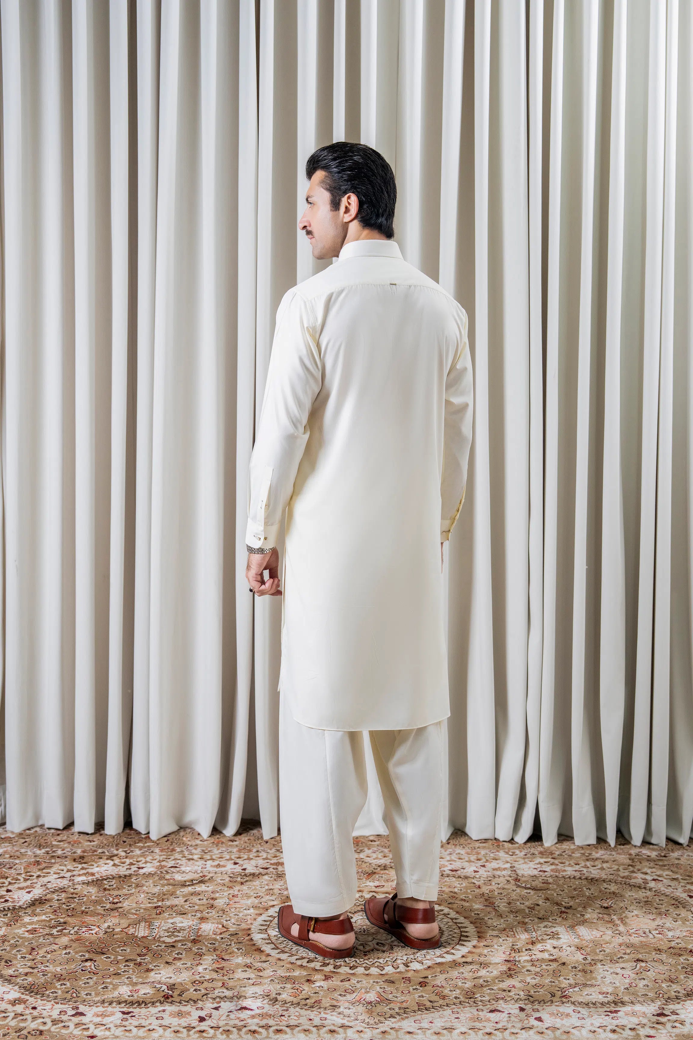 BLENDED KAMEEZ SHALWAR - SIGNATURE COLLECTION OFF WHITE