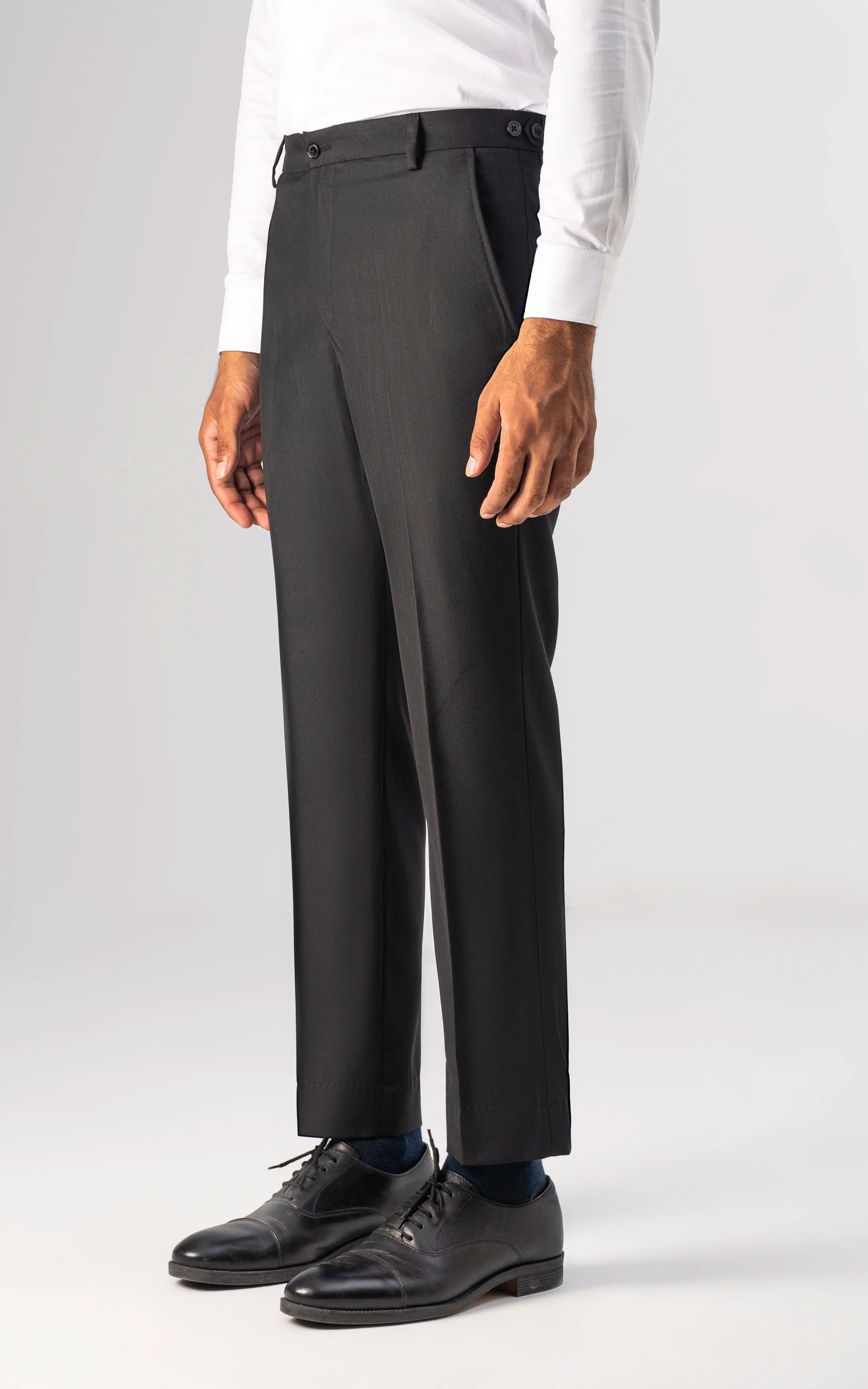 Adjustable Waist Dress Pant Black