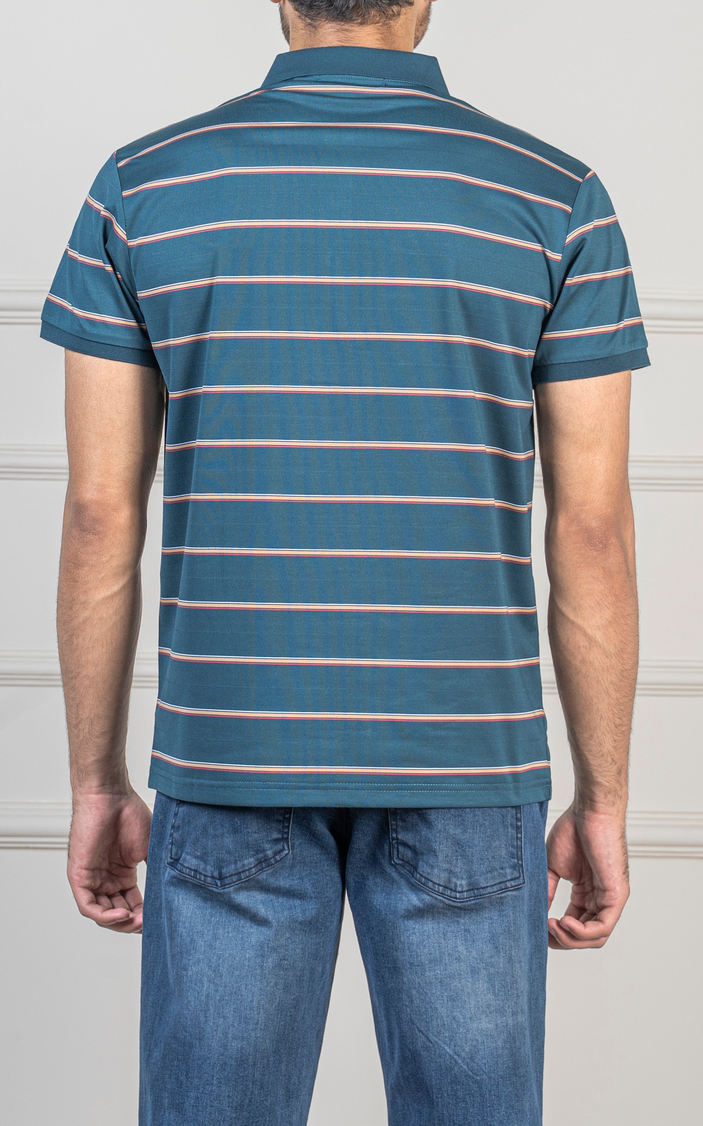 EXECUTIVE STRIPPED POLO SHIRT MAROON
